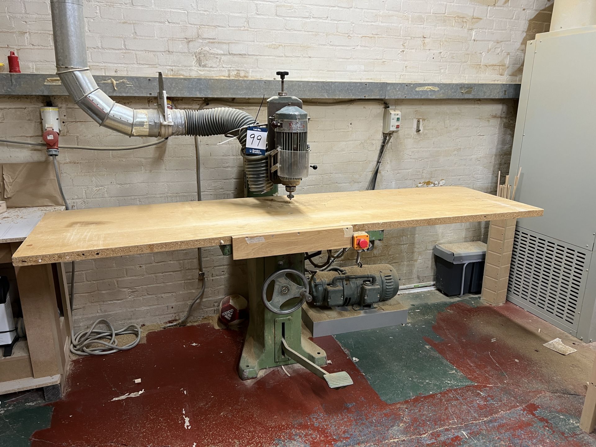 Wadkin UR162 overhead pin router with 900mm x 600mm usable table, 400 volts, S/No.UR 162, location