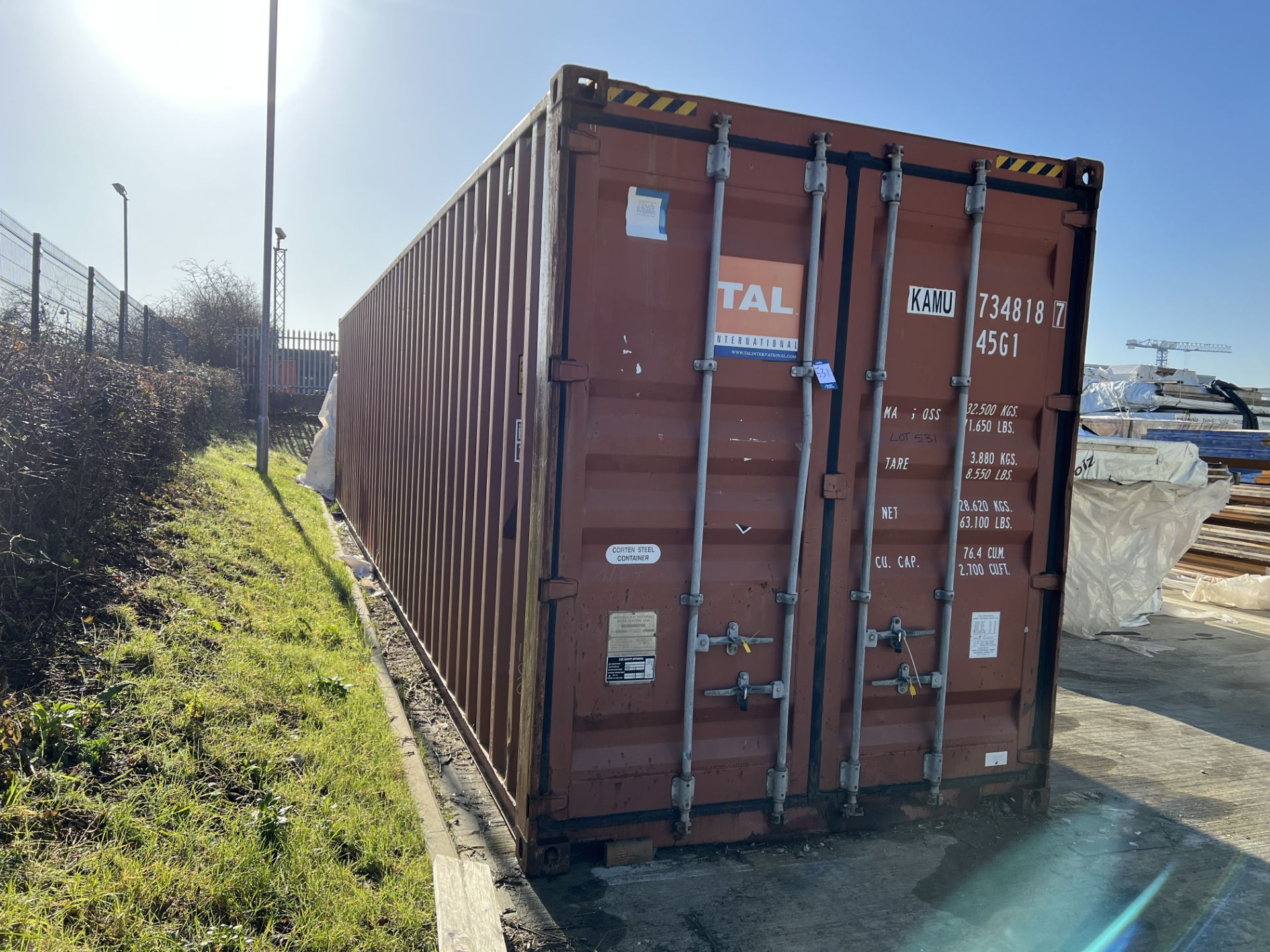 Tai International Container Corp 12m (L) x 2.4m (W) x 2.9 m (H) steel shipping container with double - Image 2 of 10