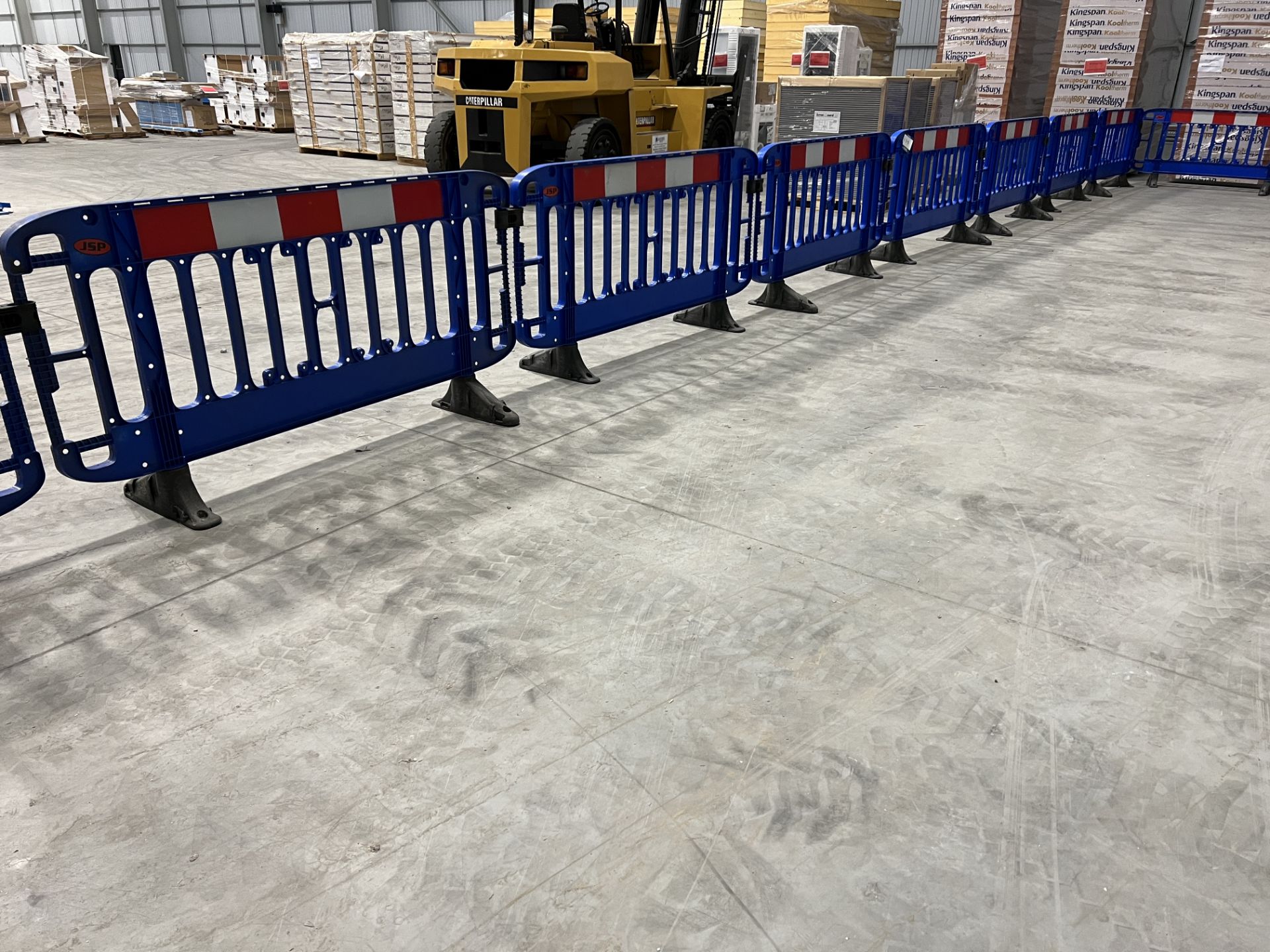 Qty 24, JSP Titan Blue and black plastic site safety barriers - Image 4 of 4
