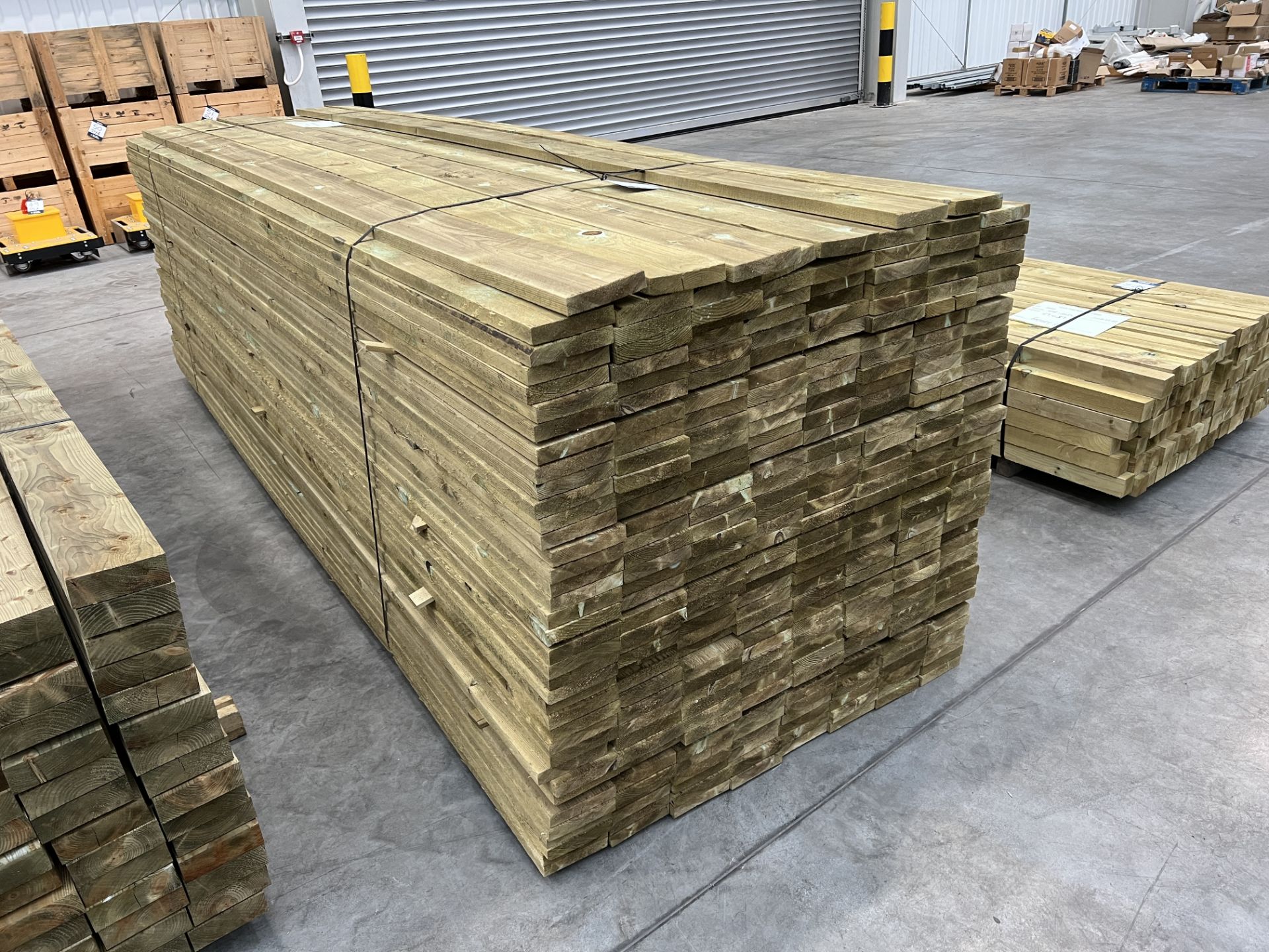 Qty 100 Sawn pressure treated timber 3.6m long x 135mm wide x 25mm thick (Unused)