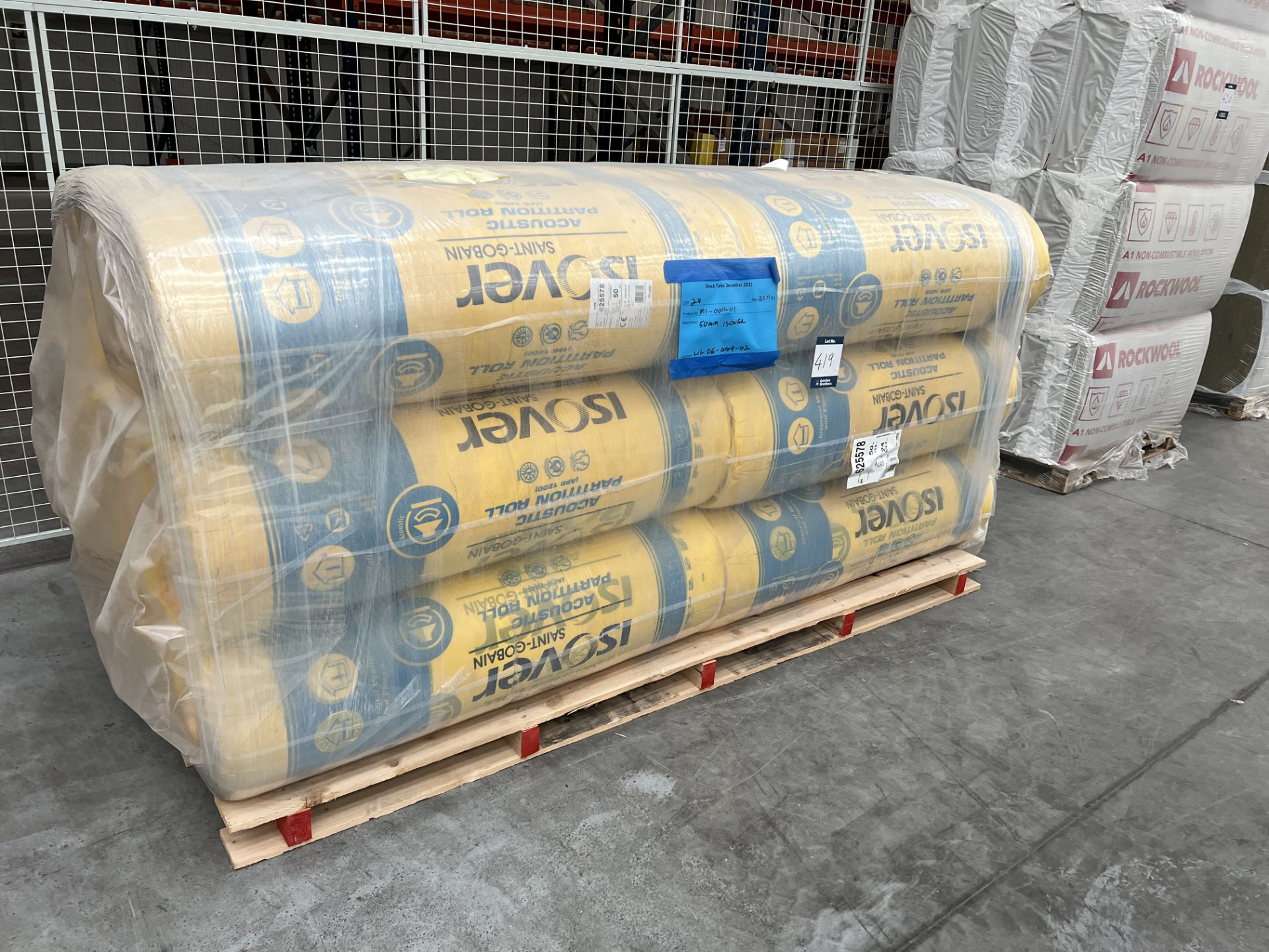 IS over APR ref 5200 acoustic partition glass mineral wool roll, 2 x 600mm x 13m x 50mm, 24 roll