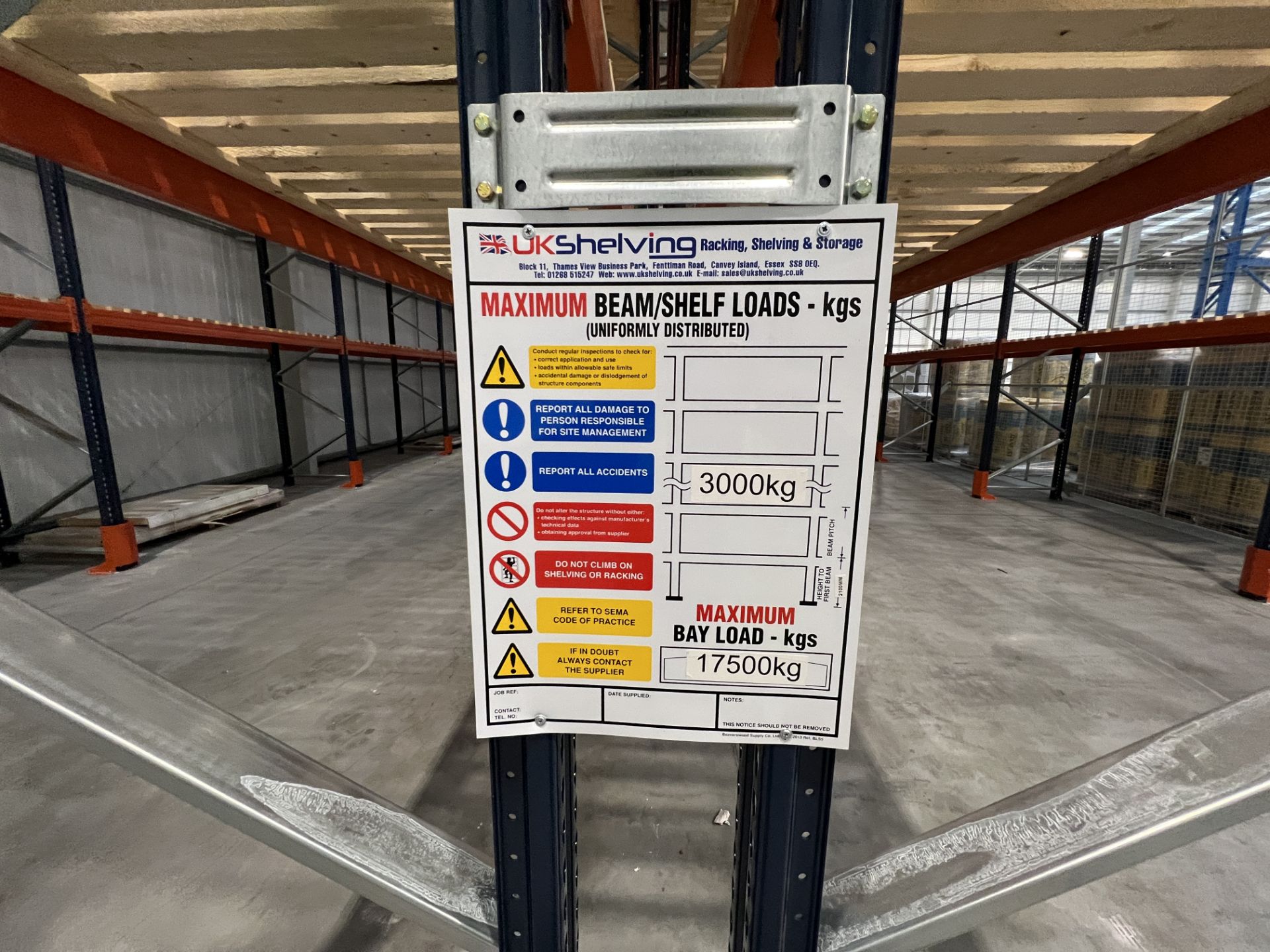 Mecalux M-22P high bay boltless pallet racking (2021), consisting of two back to back 49.7 metre - Image 10 of 11