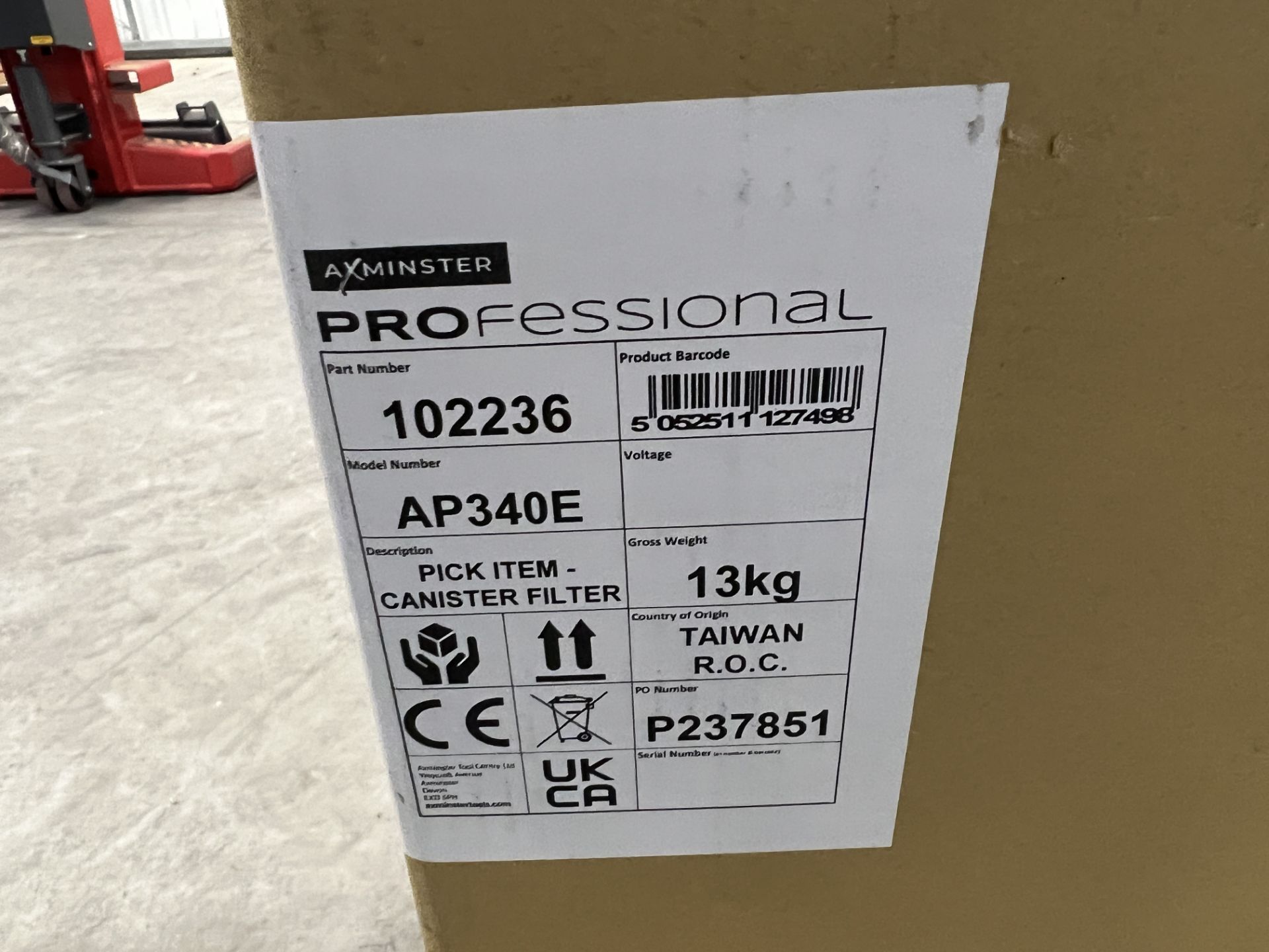 Axminster Professional AP340E extractor unit, S/No. M224991, 230 volts CE marked including 2 x - Image 4 of 7