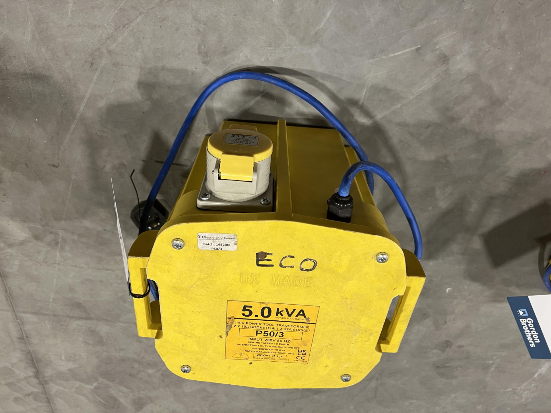 Electro - Wind Ltd P50/3 - 230 volt to 110 volt power tool stepdown transformer duty rated at - Image 4 of 5
