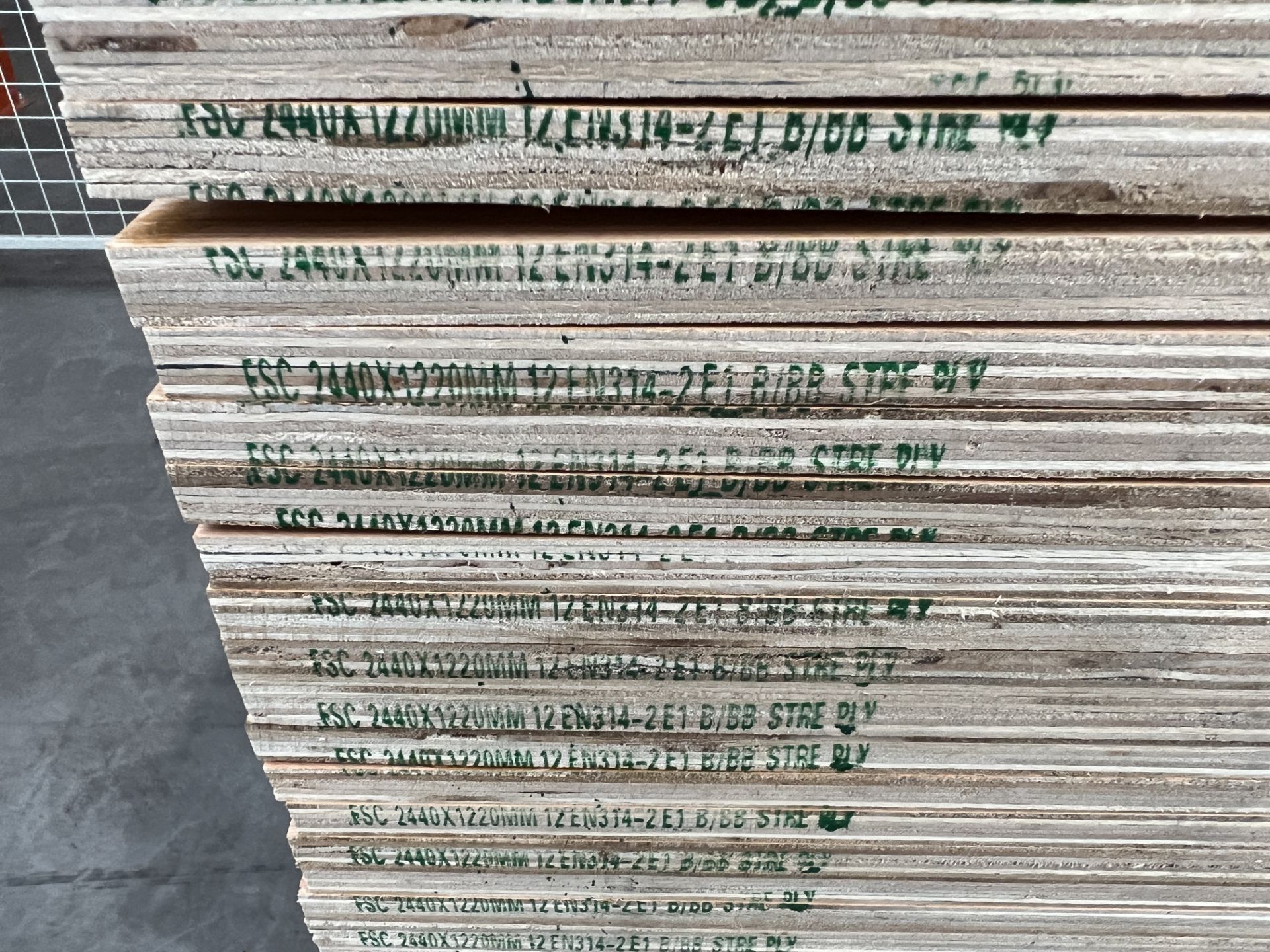 Qty 56 Streply plywood, 2400mm x1200mm x 12mm, grade B/BB (Unused) - Image 3 of 4