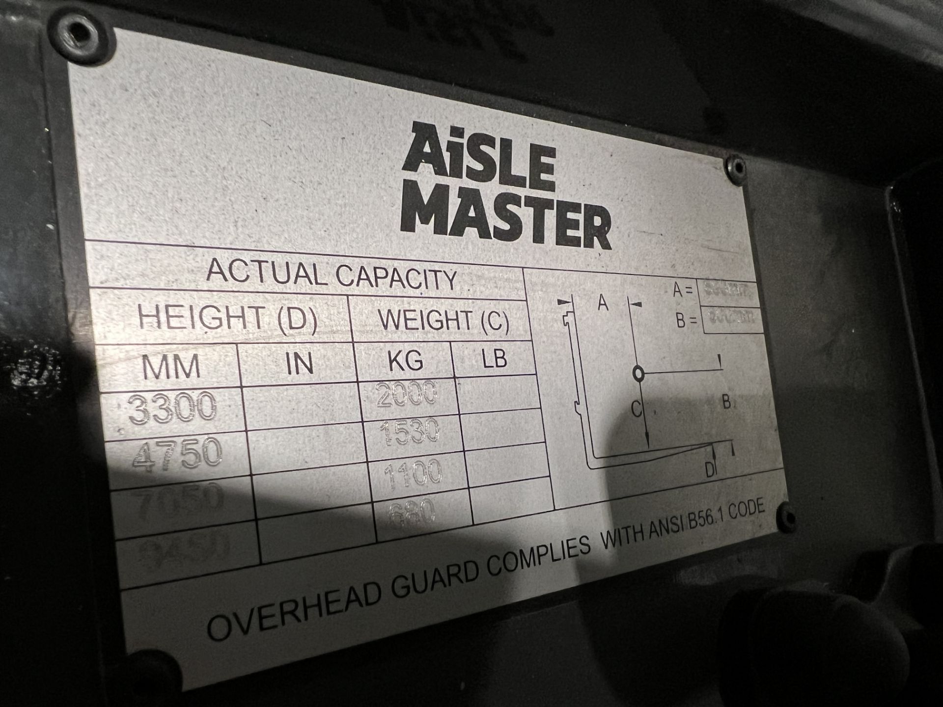 Aislemaster 20SHE narrow aisle articulating forklift truck, S/No. 63505 (2021), hours: 94.6, maximum - Image 20 of 24