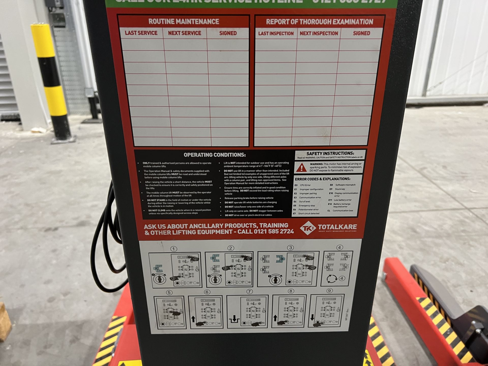 Qty 4, Totalkare T8DC cable free mobile column vehicle lifts, S/No. 012240/4, 012240/3, 012240/2, - Image 11 of 17