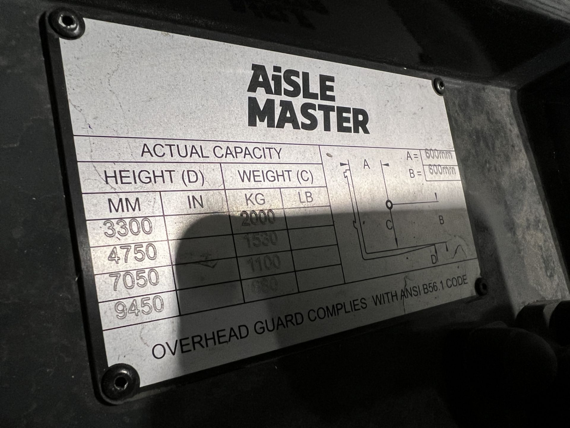 Aislemaster 20SHE narrow aisle articulating forklift truck, S/No. 63504 (2021), hours: 102.2, - Image 21 of 27