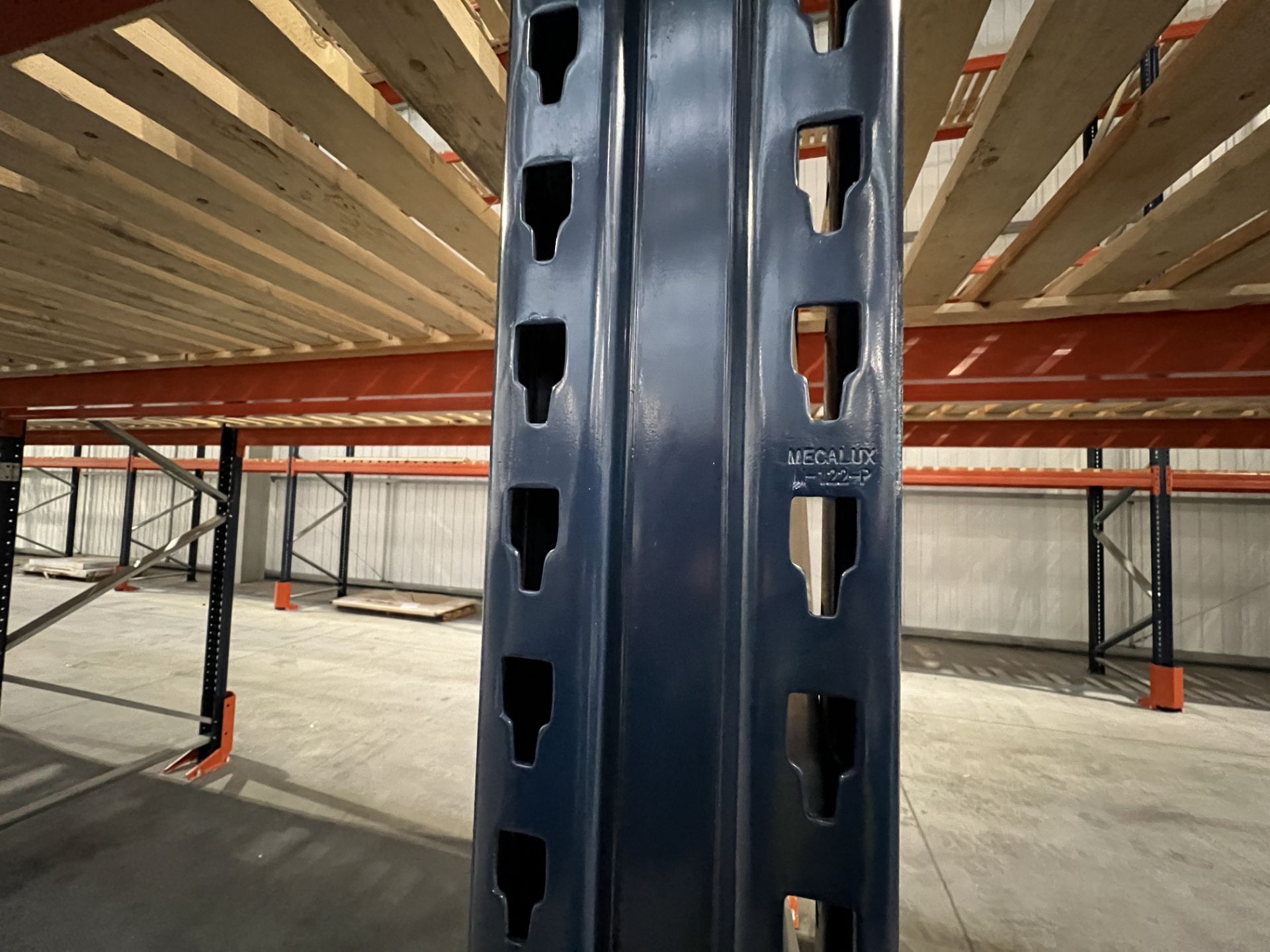 Mecalux M-22P high bay boltless pallet racking (2021), consisting of two back to back 49.7 metre - Image 7 of 11