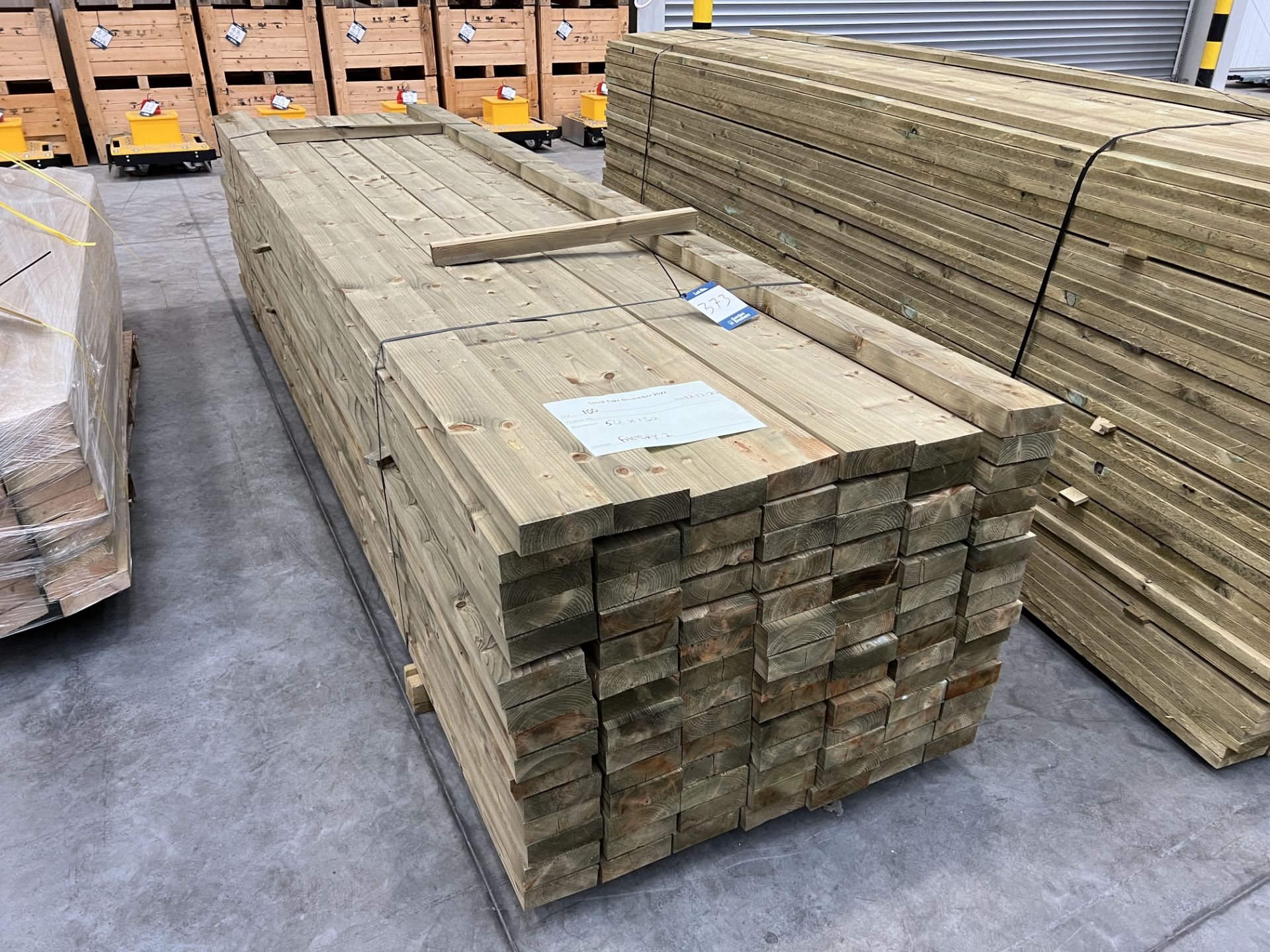 Qty 100 Sawn pressure treated timber 3.6m long x 125mm wide x 45mm thick (Unused)