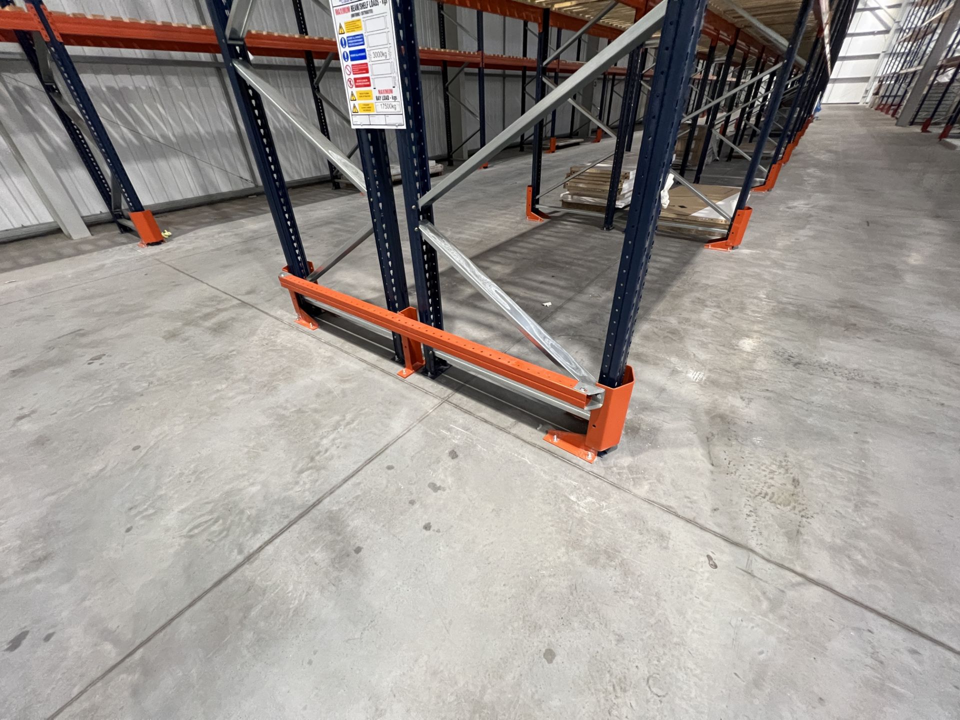 Mecalux M-22P high bay boltless pallet racking (2021), consisting of two back to back 49.7 metre - Image 8 of 11