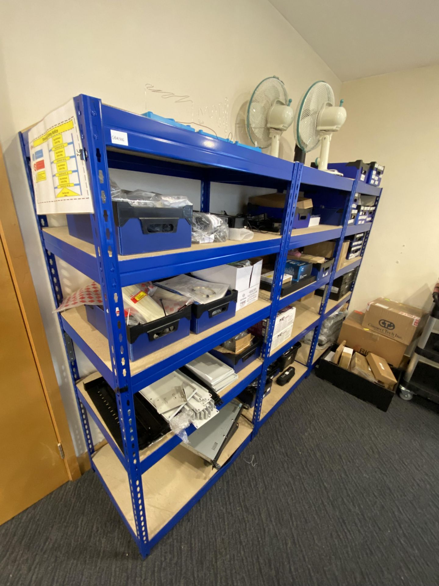 The Entire Server Room Shelving Comprising 7x Bays of Light Duty Boltless Racking + 2x Further