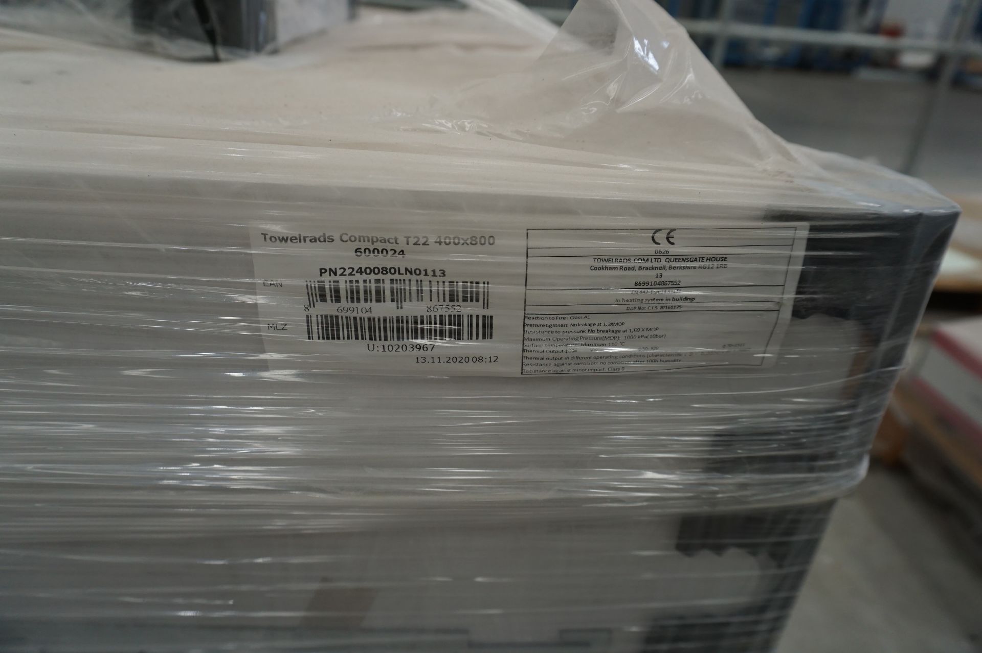 13 x (no.) Towelrads, Compact T22 400 x 800mm white panel radiators, Part No. 2240080LN0113 - Image 3 of 5