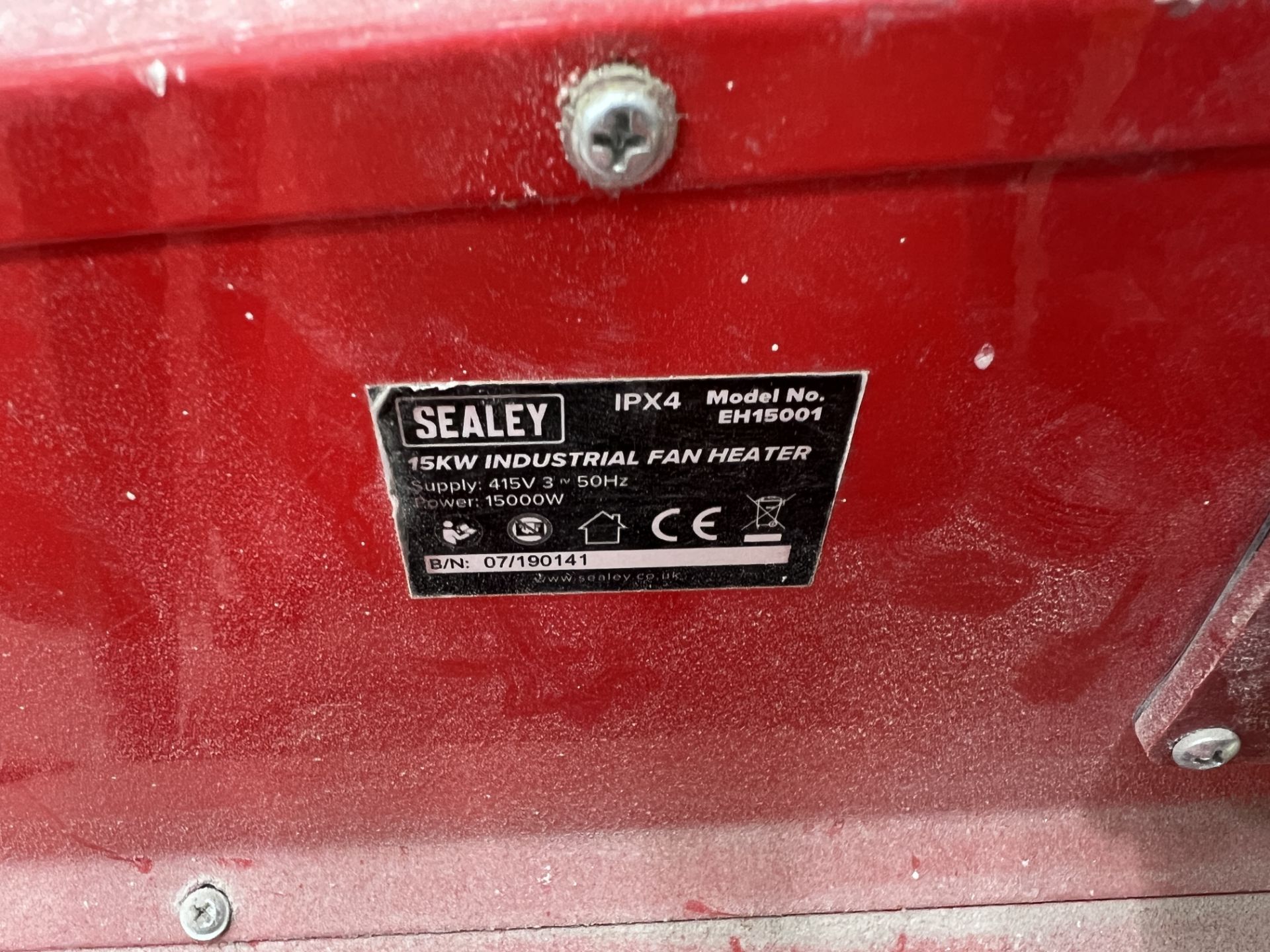 3x (no.) Sealey, IPX4 EH15001, 15kw industrial fan heater, 415v, 15000 watts - Image 3 of 7