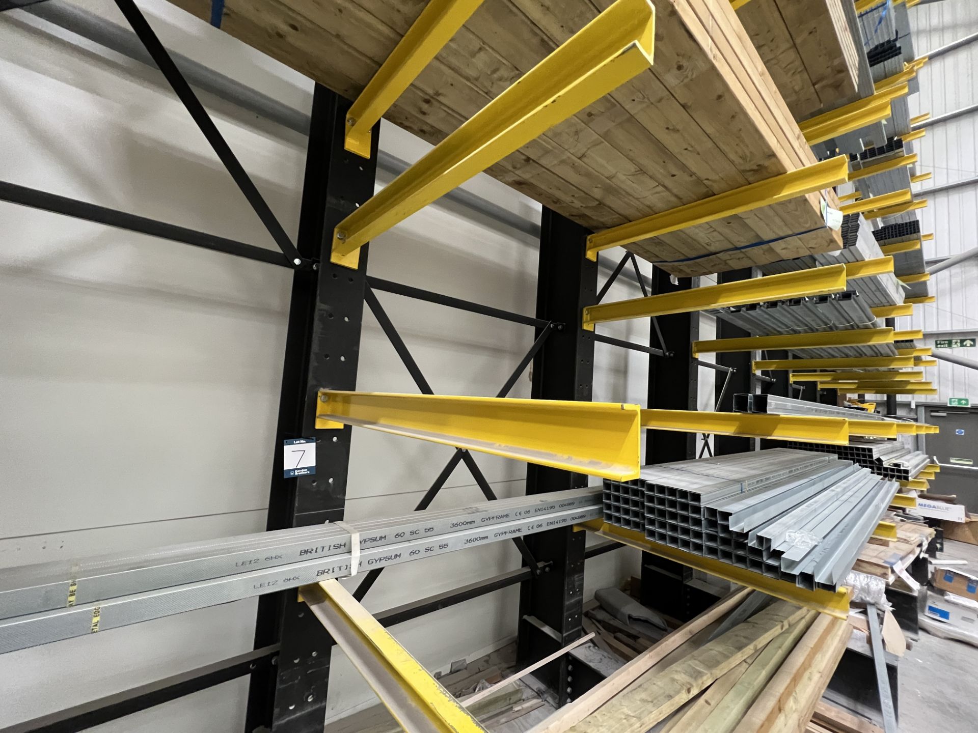 WSL, cantilever racking with 10x uprights each with 9x arms per upright. Max. capacity 1000kg per - Image 3 of 6