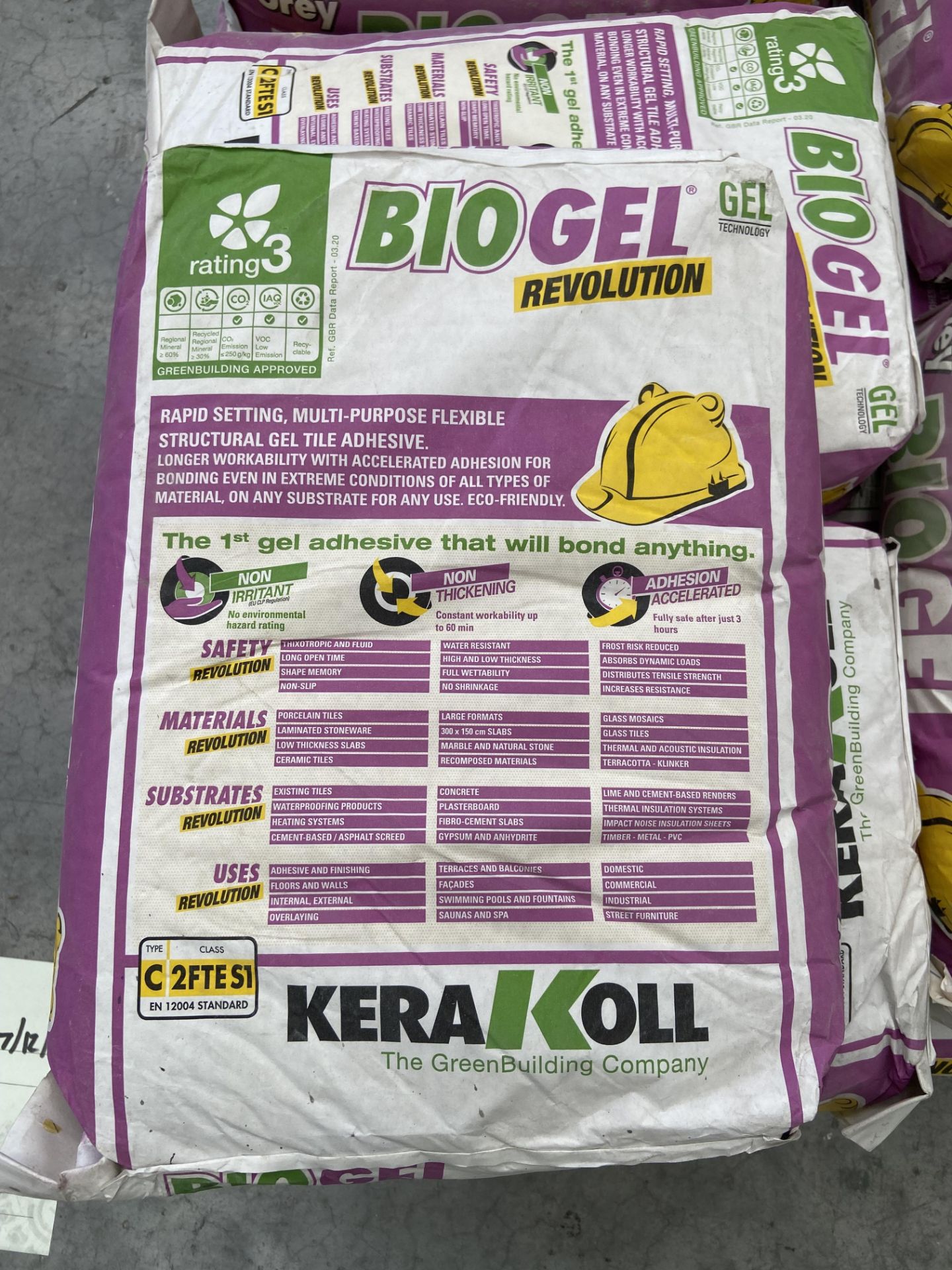 Kerakoll Biogel C 2FTESI structural gel tile adhesive quantity 16 bags - Image 2 of 3