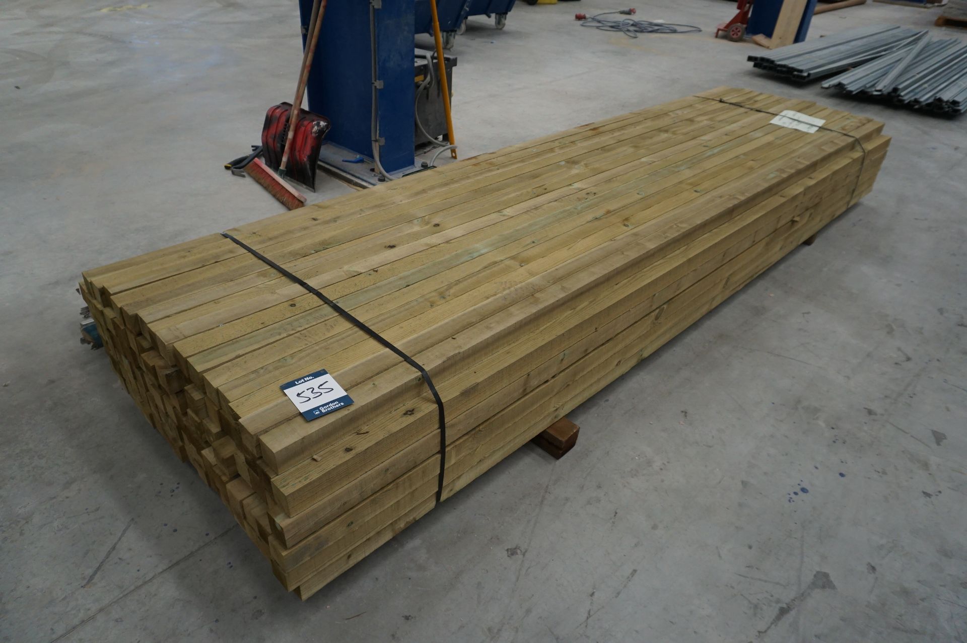 100x (no.) pressure treated timber, 3500mm x 57mm x 57mm