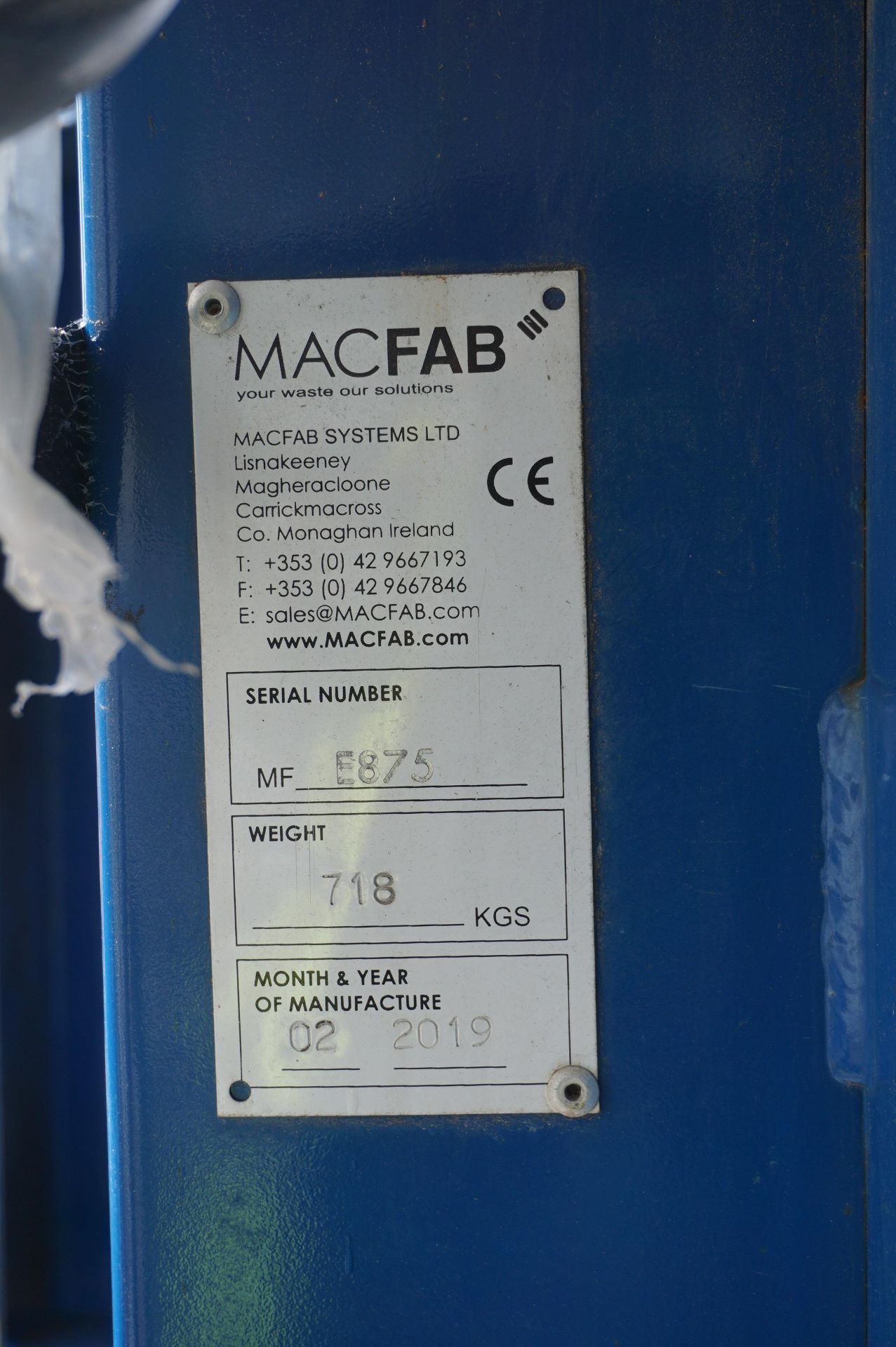 Macfab Systems, RWM150 baler, Serial No. E875 (DOM: 2019) - Image 5 of 6