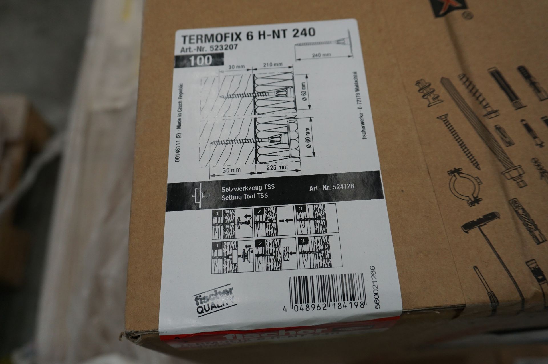 15x (no.) boxes of Fischer Termofix 6-H-NT240 Art Nr 523207 total of 1500 fixings - Image 2 of 4