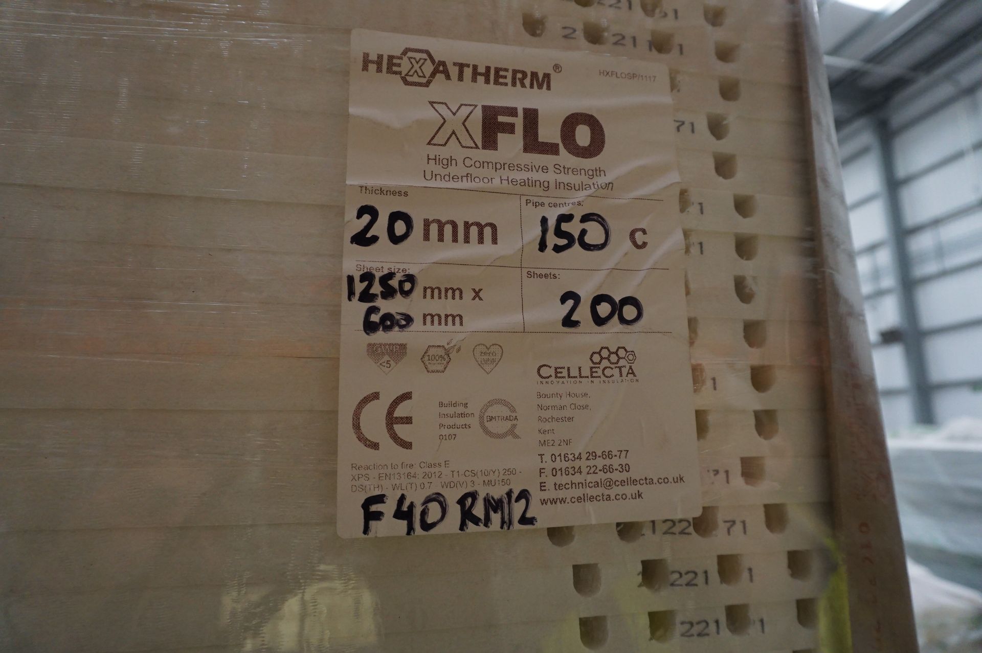 200x (no.) Cellecta, Hexatherm XFLO high compressive strength underfloor heating insulation - Image 2 of 6