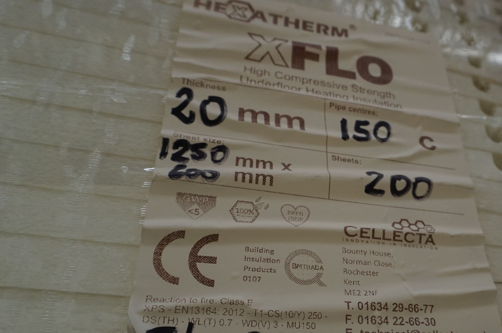 200x (no.) Cellecta, Hexatherm XFLO high compressive strength underfloor heating insulation - Image 3 of 5