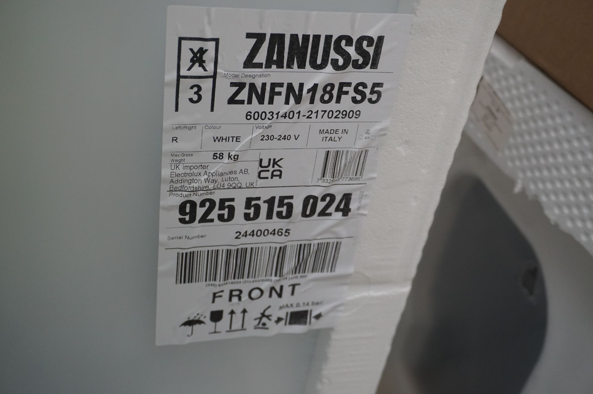 Kitchen white goods integrated to include 2x (no.) Zanussi, SNFN18FS5 fridge/freezer, Zanussi, - Image 5 of 12