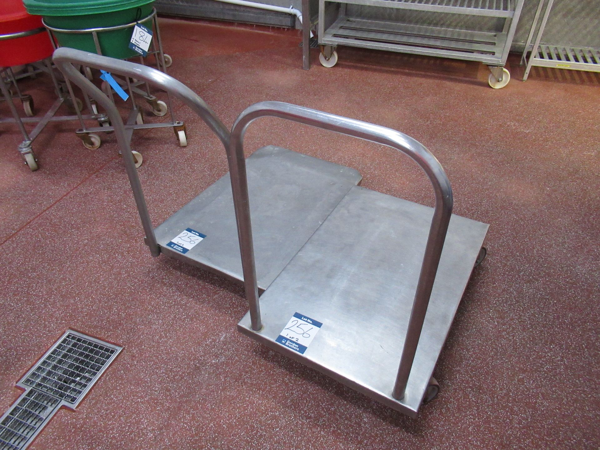 2 Stainless steel platform trollies with 600 x 900mm platforms - Image 2 of 3