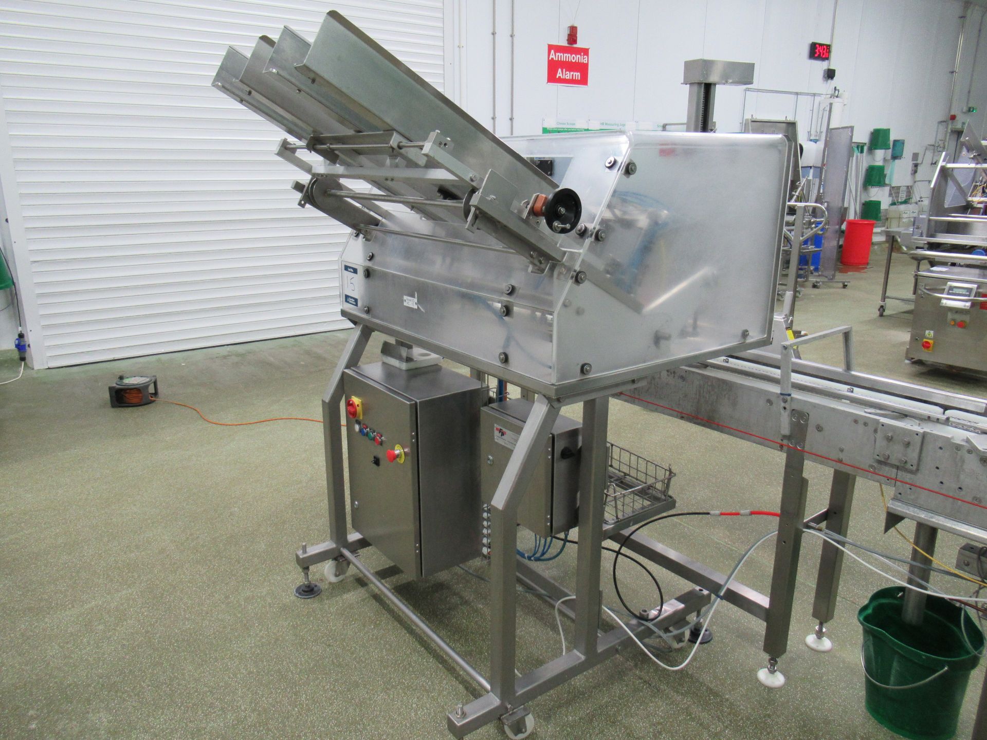 FP Packaging Machinery Ltd Recip2 tray denester. Serial no: 7093 (2005) 2 row feeder (Part of All