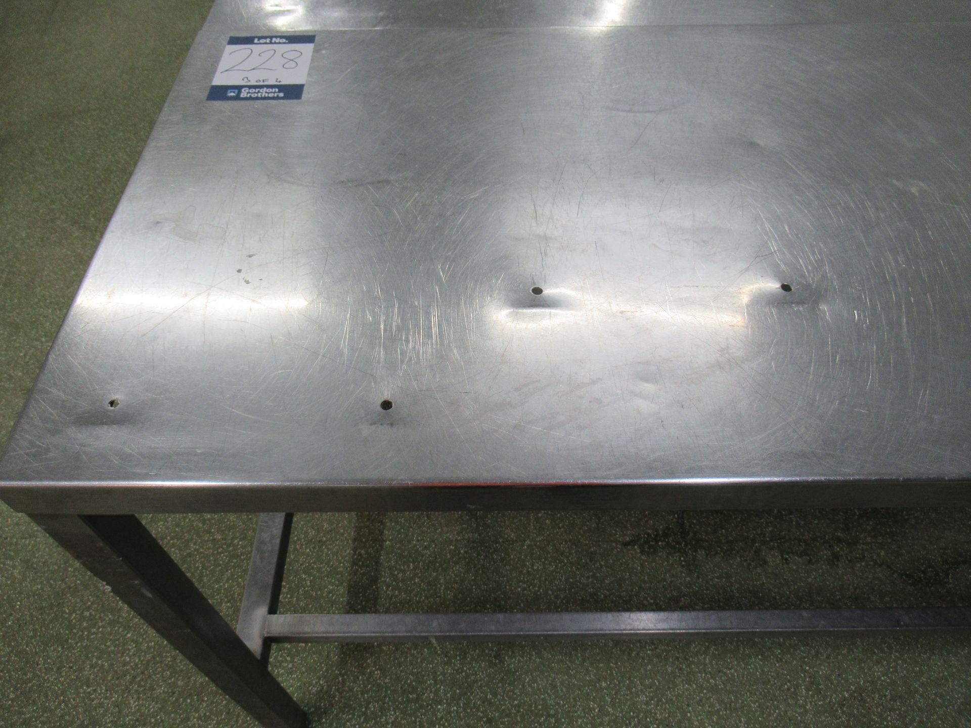 4 Stainless steel tables, one with 1800 x 600mm work surface and three with 1800 x 650mm work - Image 7 of 8