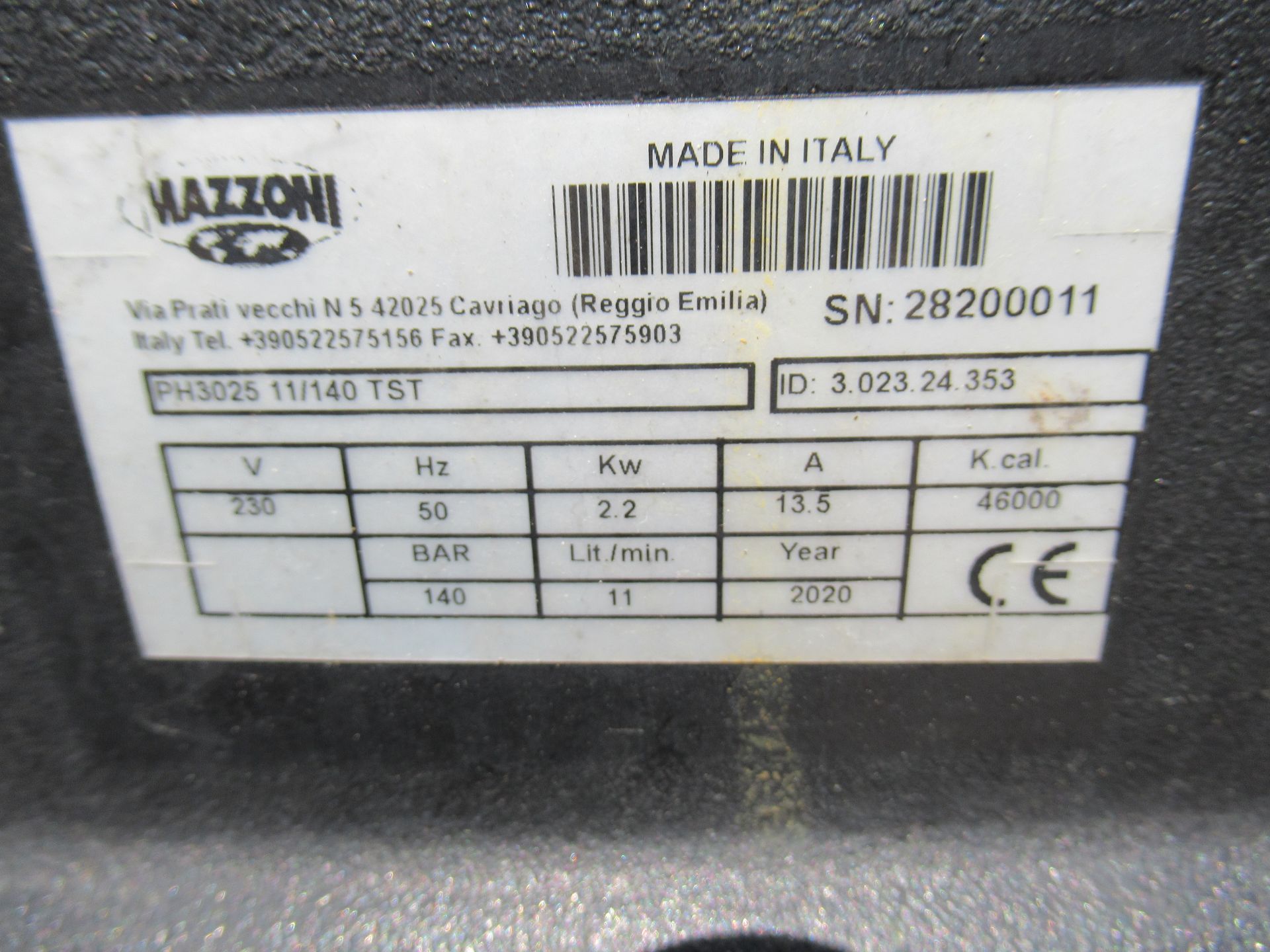 H.Azzoni PH3025 11/140 TST mobile diesel fired hot pressure washer Serial no: 3.023.24.353 (2020) - Image 7 of 8