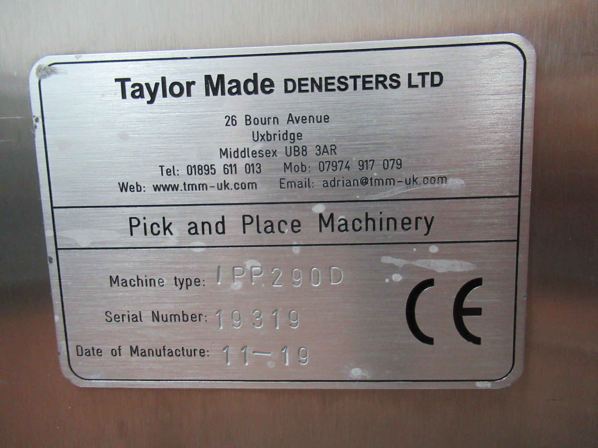 Taylor Made Denesters IPP290D lid denester and placer. Serial no: 19319 (2019) - Image 6 of 7