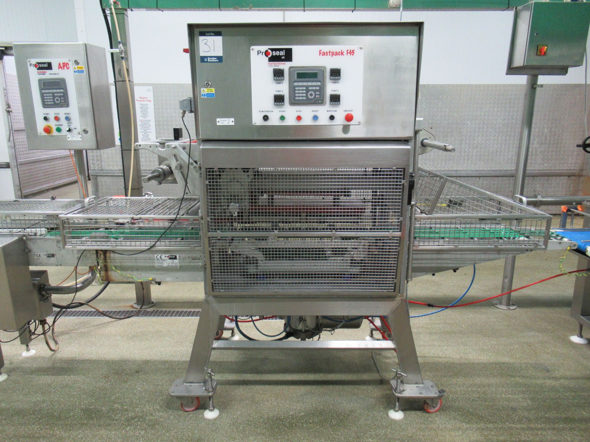 Proseal Fastpack F45 automatic inline tray sealer. Serial no: 1197 (2014) pneumatic and servo