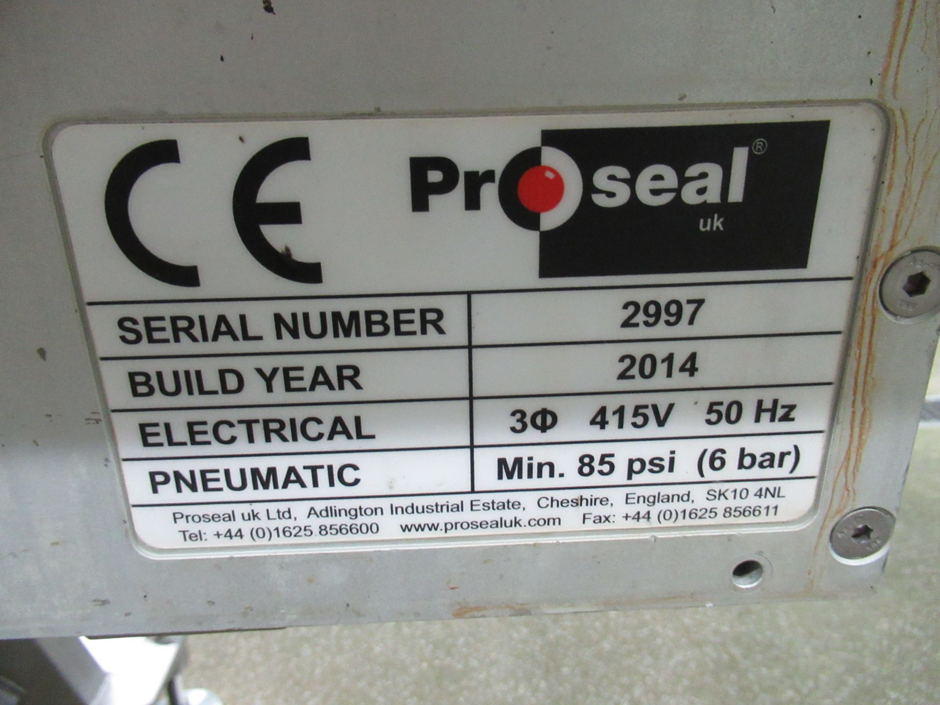 Proseal GT1 automatic inline tray sealer. Serial no: 2997 (2014) servo actuation with E1101 touch - Image 11 of 12