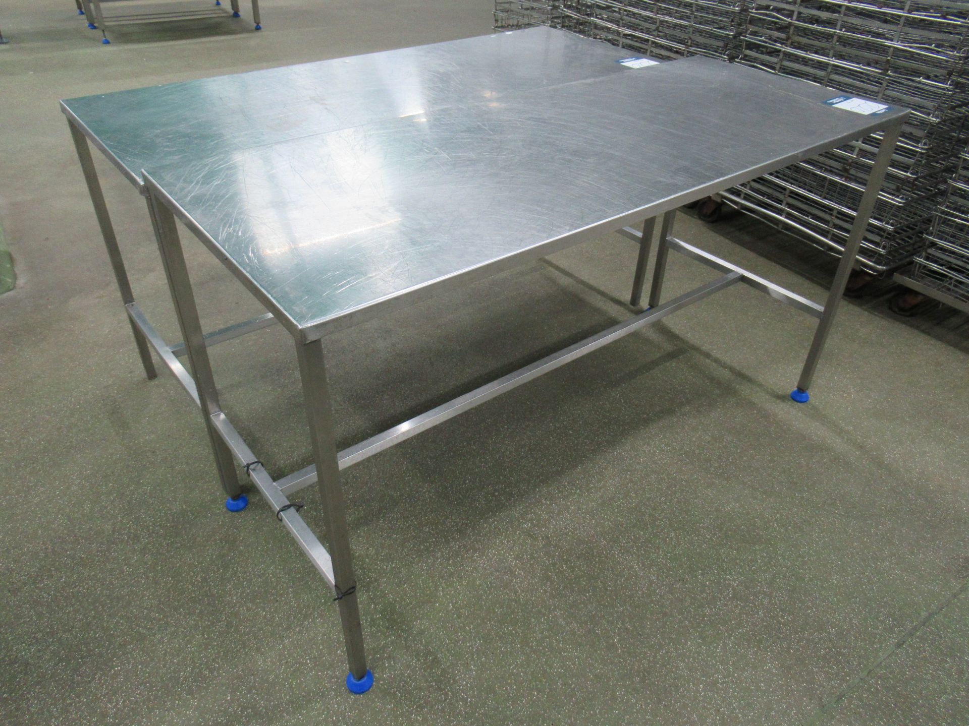 2 Stainless steel tables with 1500 x 600mm work surface - Image 2 of 4