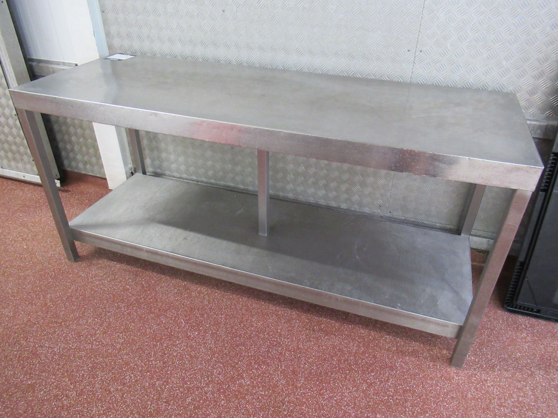 4 Stainless steel tables, one with 1800 x 600mm work surface and three with 1800 x 650mm work - Image 3 of 8