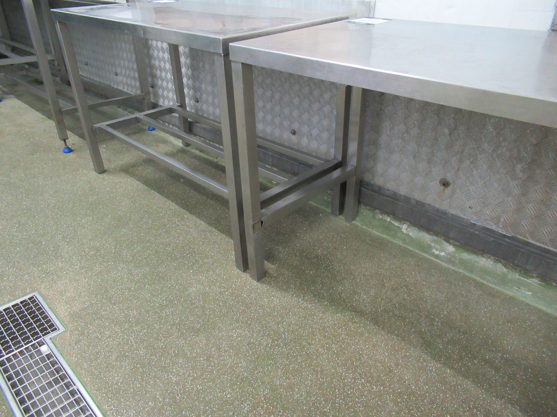 3 Stainless steel tables with 1200 x 600mm work surface - Image 2 of 5