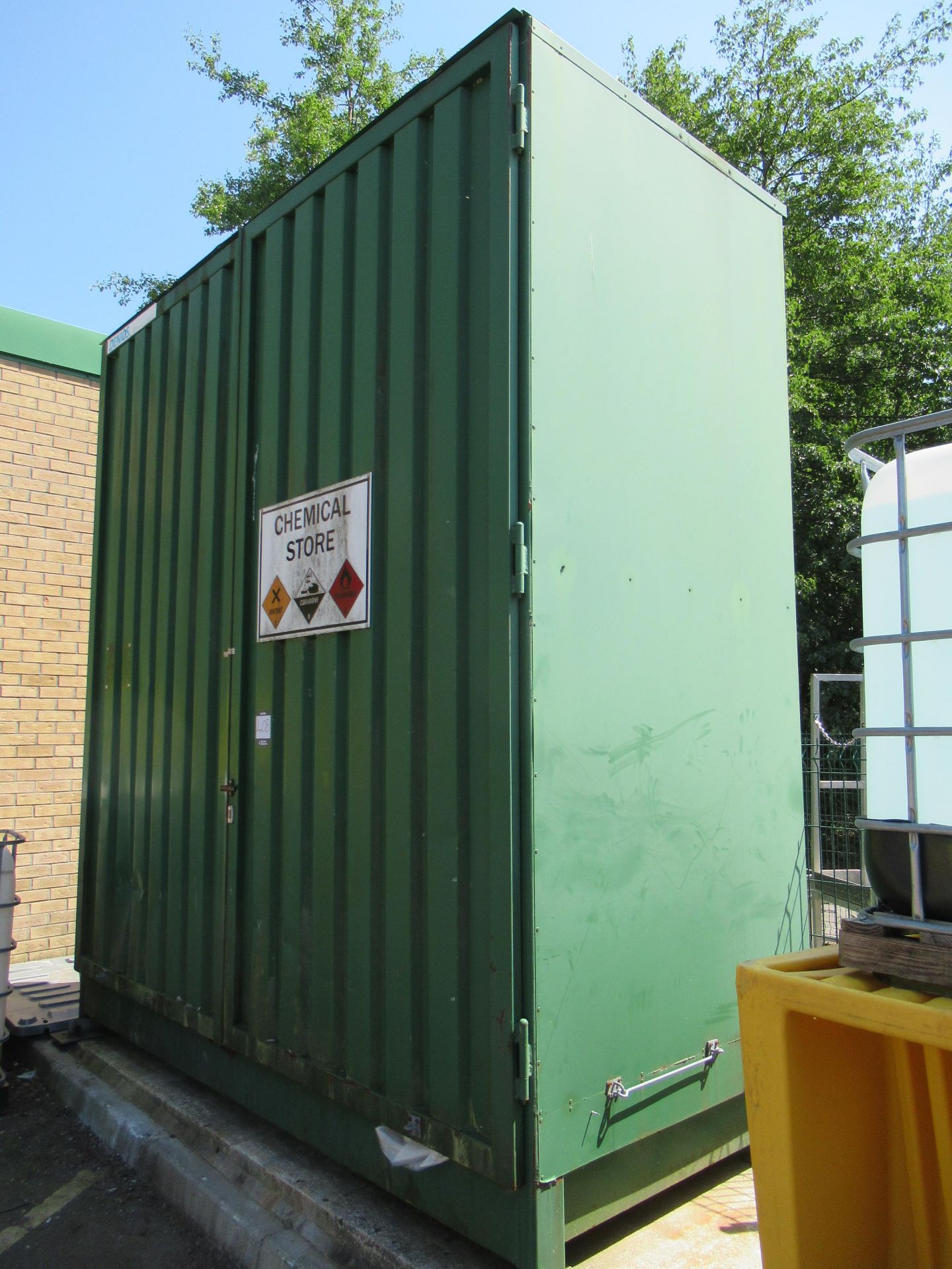 Denios steel chemical storage container external dimensions 3120mm wide x 1480mm deep x 3500mm high - Image 2 of 4