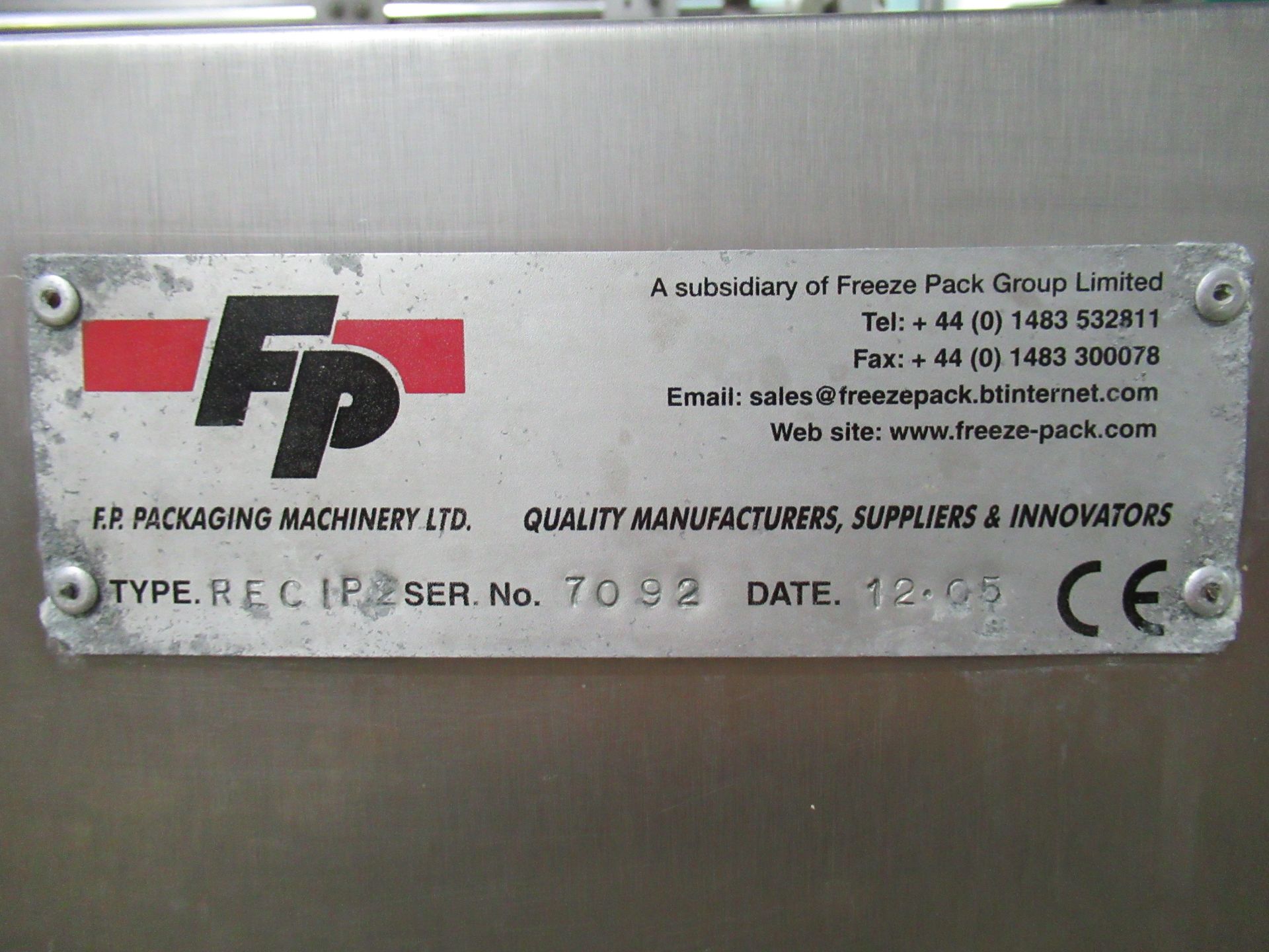 ALL INCLUSIVE LOTS 2-7: Tray filling and sealing line 1 comprised of; FP Packaging Machinery Ltd - Image 26 of 57
