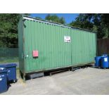 Denios steel chemical storage container external dimensions 8050mm wide x 1580mm deep x 4000mm high