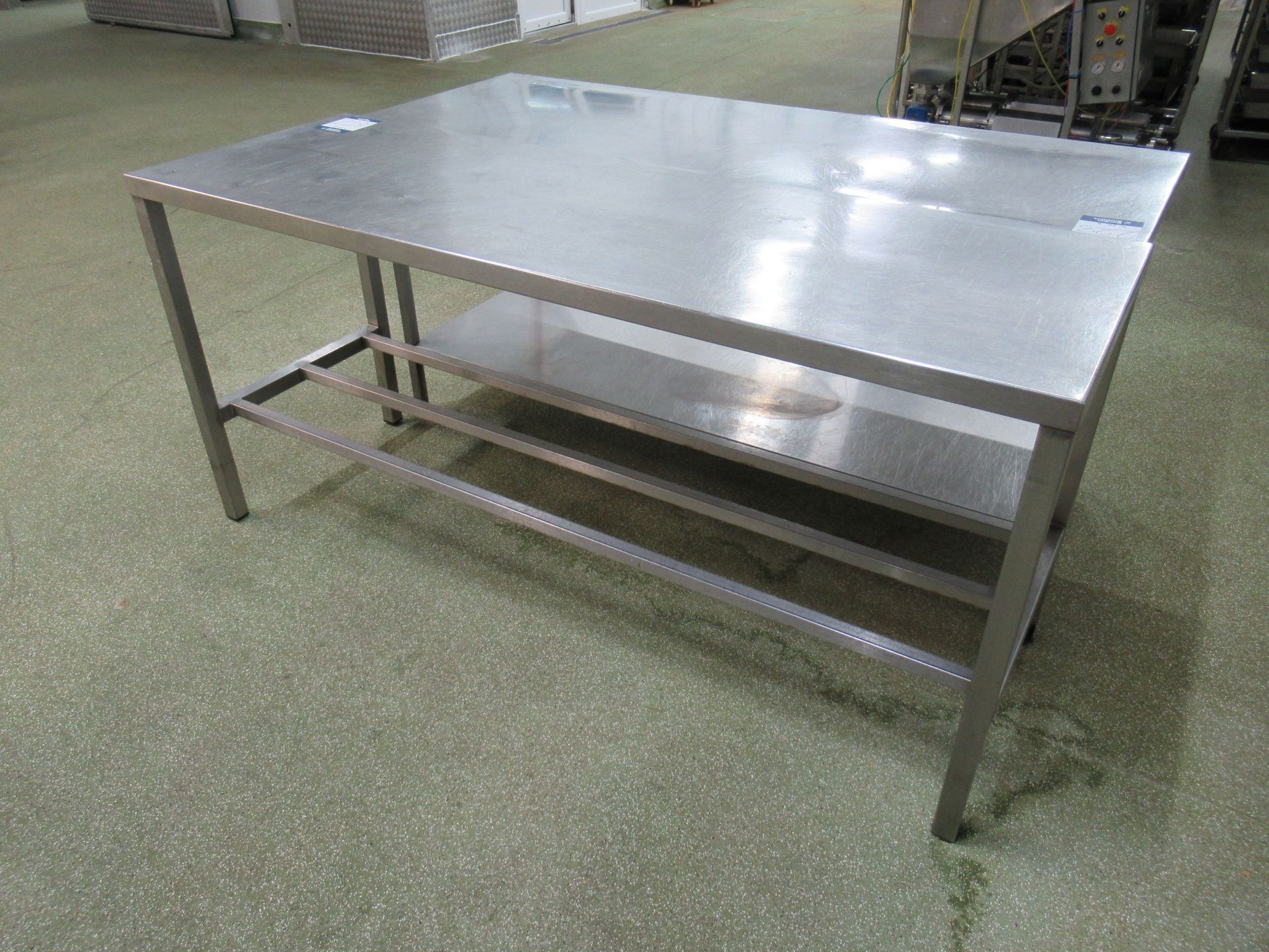 4 Stainless steel tables, one with 1800 x 600mm work surface and three with 1800 x 650mm work - Image 6 of 8