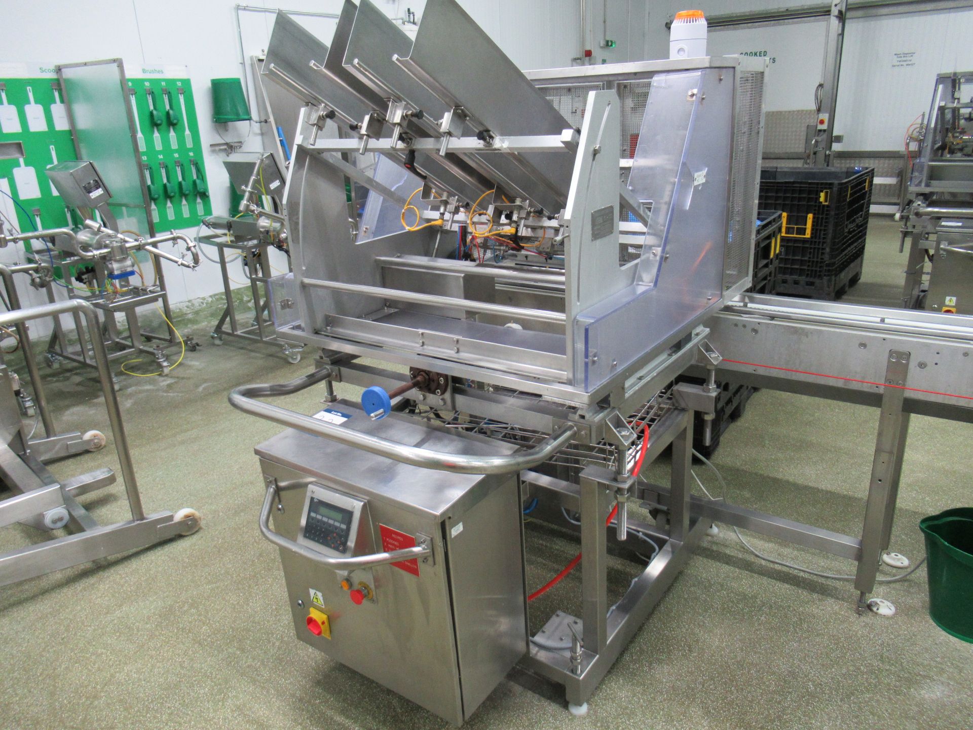 Turbo Systems Ltd tray denester. Serial no: FP1005903002 (2009) 2 row feeder with E150 keypad (