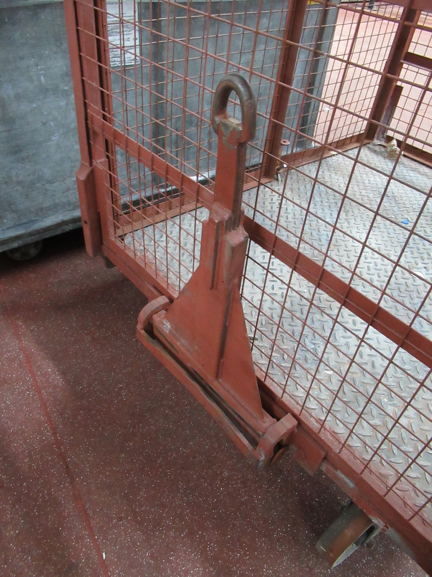 Barret mobile open top cage, galvanised steel 1200mm wide x 1500mm long x 1500mm high with draw bar - Image 3 of 6