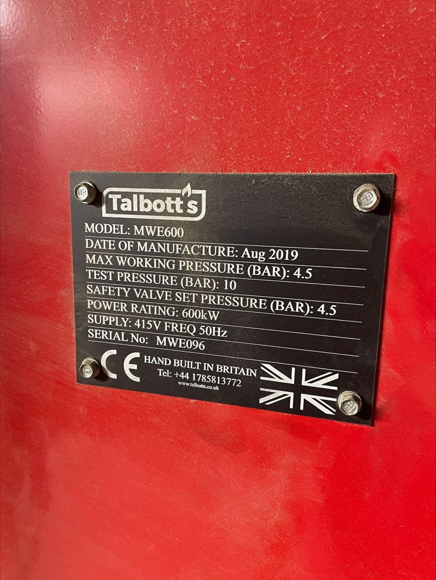 Talbott MWE600 600kW Biomass wood burner system, Serial No. MWE096 (2019) complete including Talbott - Image 3 of 21