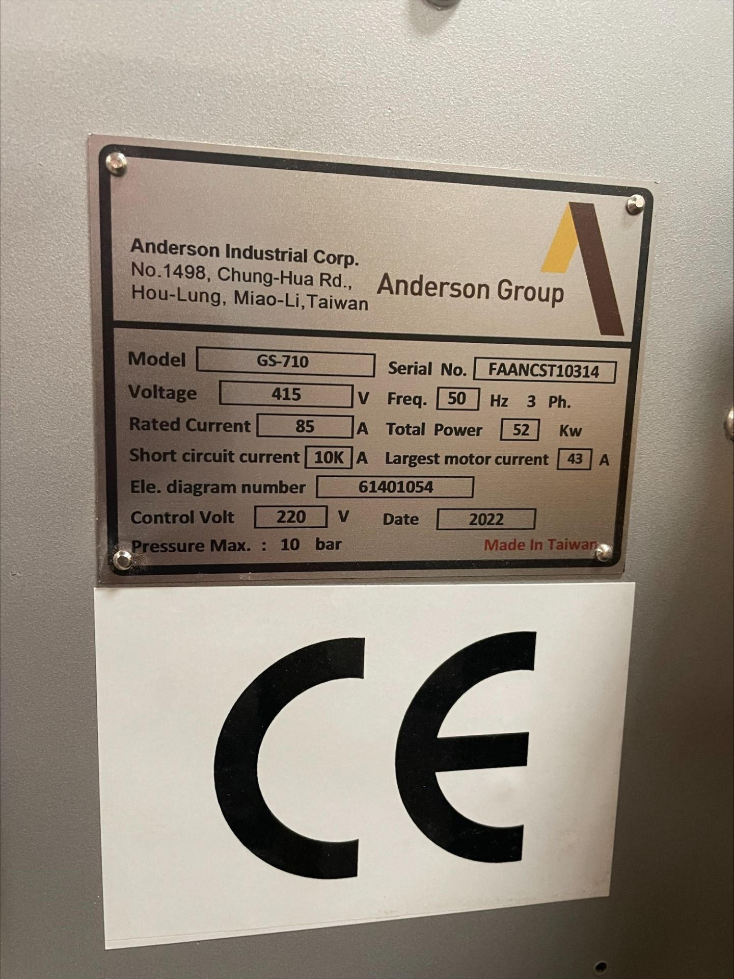 Anderson Group GS-710 Linear Drive CNC routing & drilling machine, Serial No. FAANCST10314 (2022), - Image 9 of 37