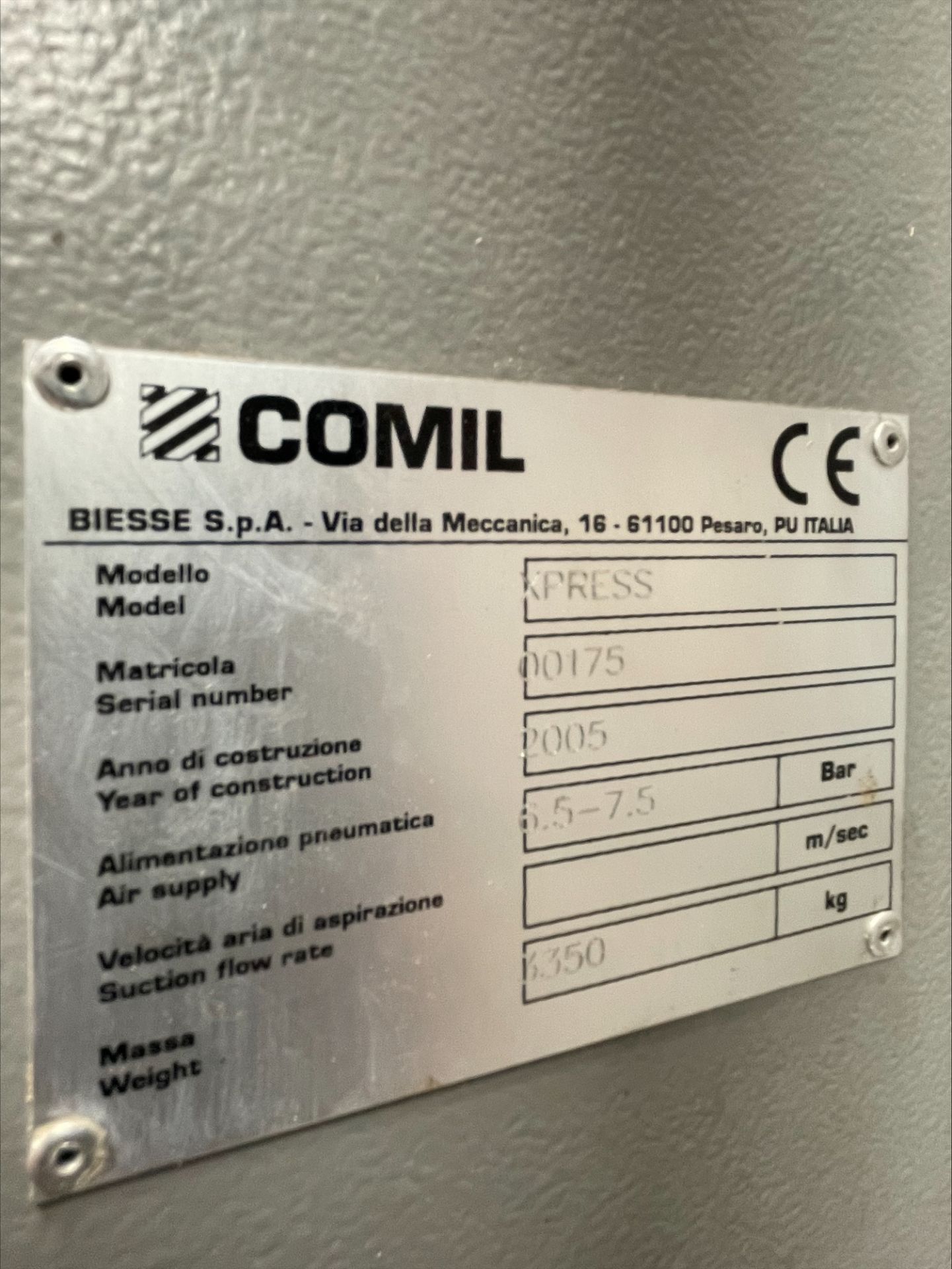 Comil Xpress Through feed carcass press, Serial No. 00175 (2005), air pressure: 6.5 - 7.5 bar, - Image 6 of 8