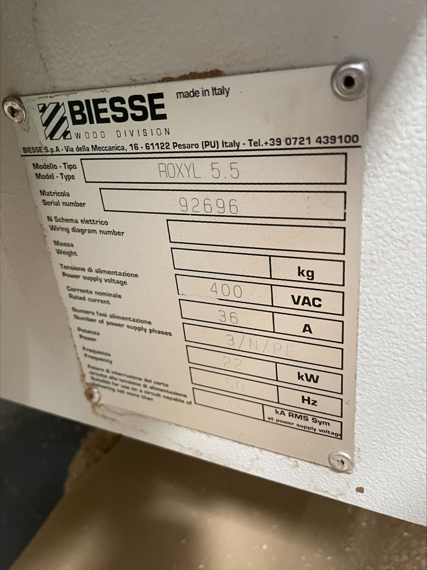 Biesse Edge ROXYL 5.5 automatic single sided edgebander, Serial No. 92696 (2013), machine length: - Image 5 of 9