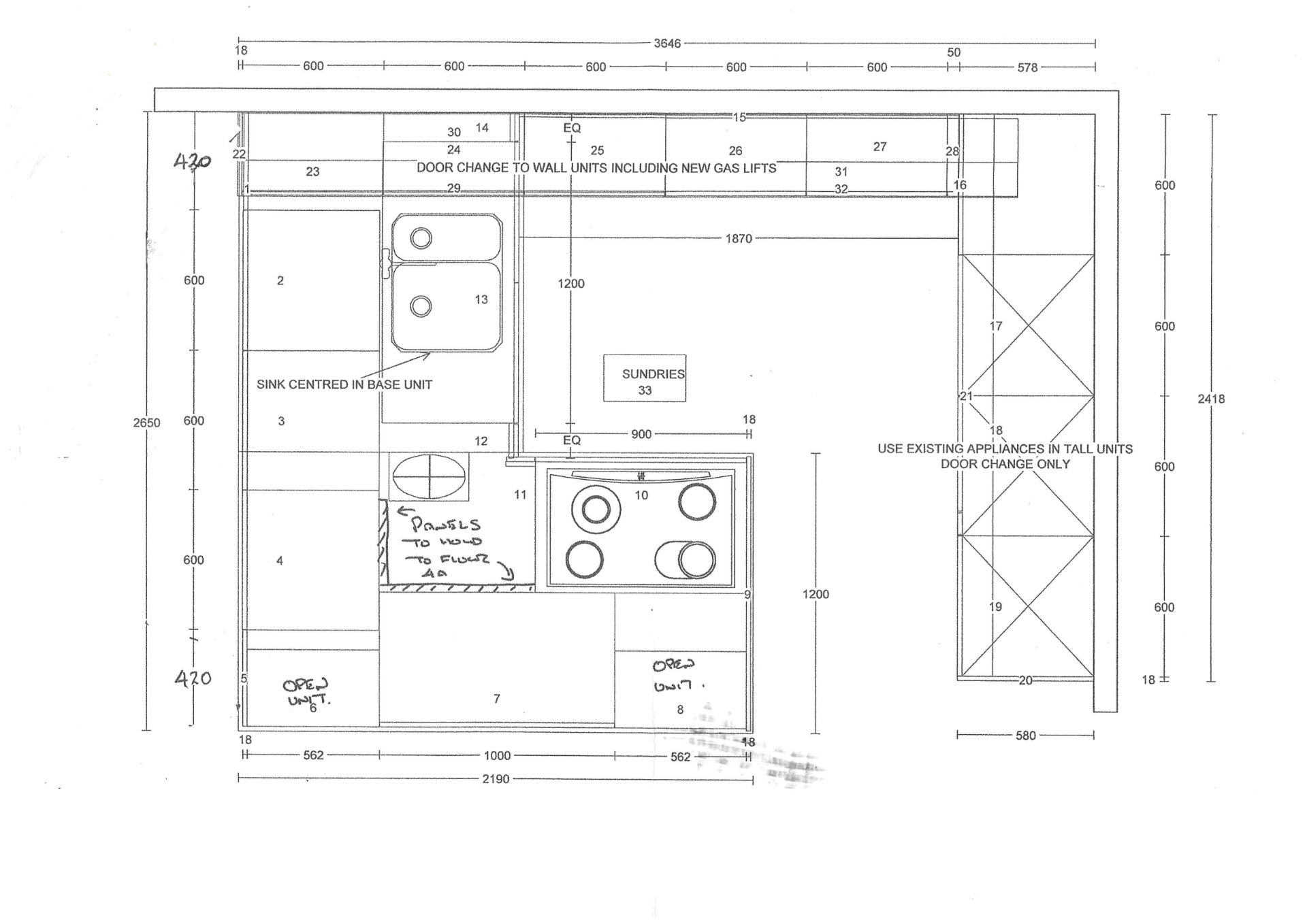 Showroom Hatt kitchen comprising: Door – Dark Grey Matt Carcase – Halifax Oak woodgrain, Units – - Image 5 of 5