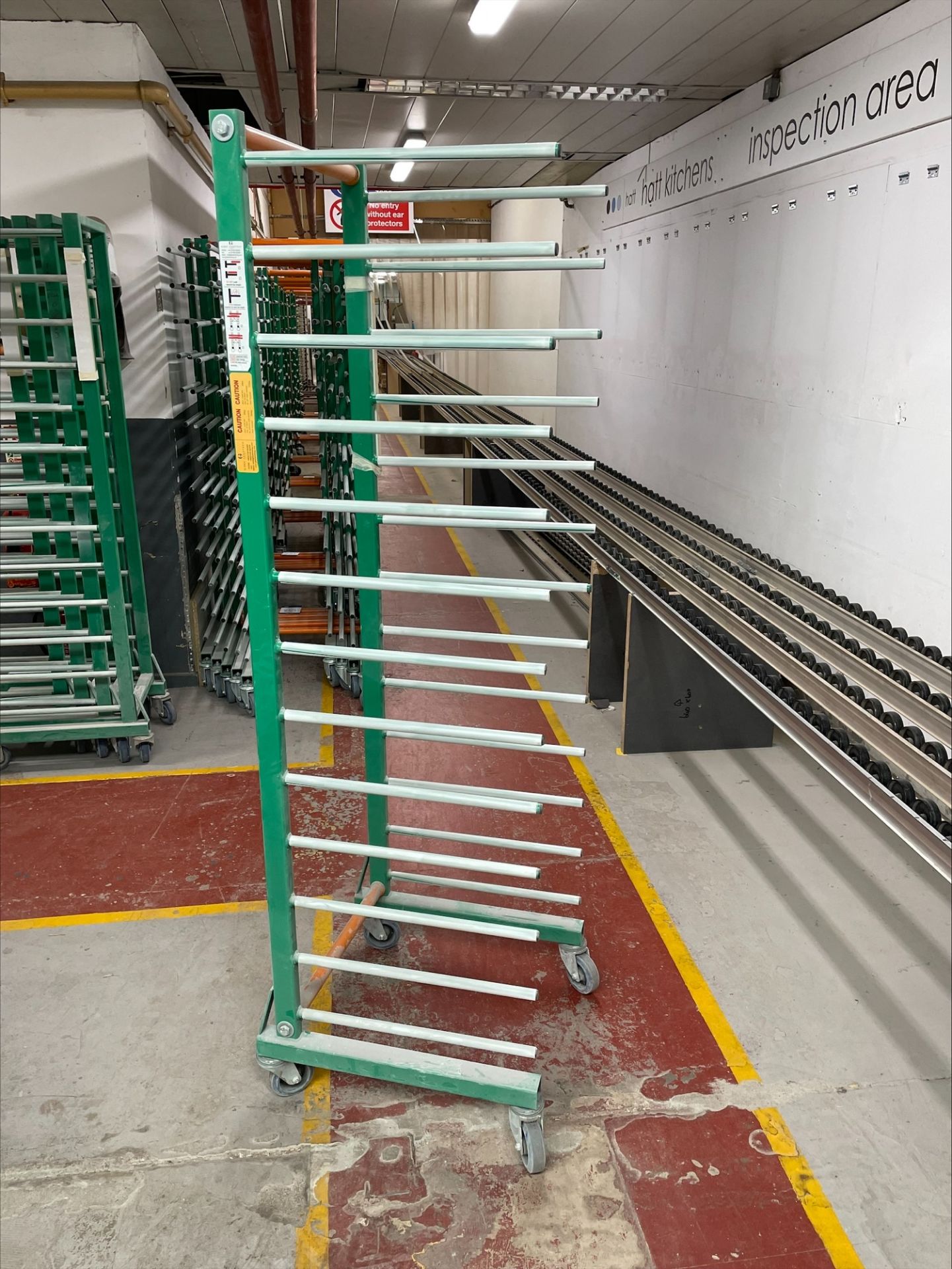 5x Gibbs Sandtech 13 bar standard spray drying racks, 13 bars per upright, max. load per pair of