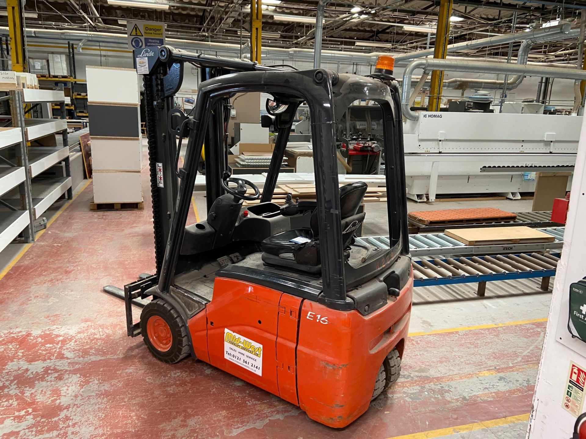 Linde E160-01 Electrical counter balance forklift truck, Serial No. H2X386 AO2196 (2010), hours: - Image 2 of 10