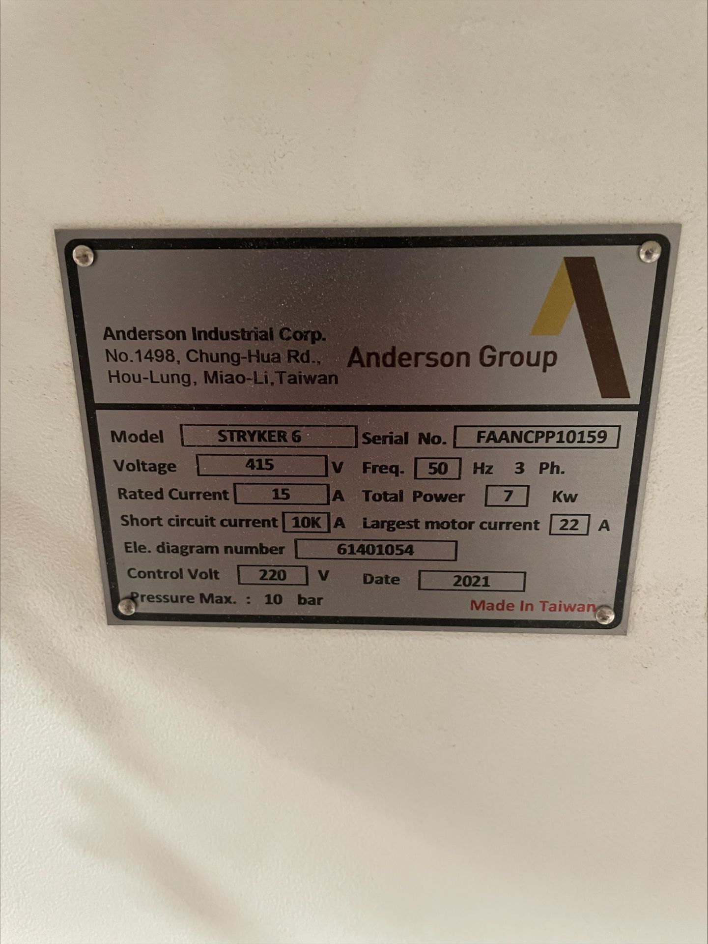 Anderson Group Stryker-6 point to point through feed CNC boring, grooving & routing machine, - Image 5 of 9